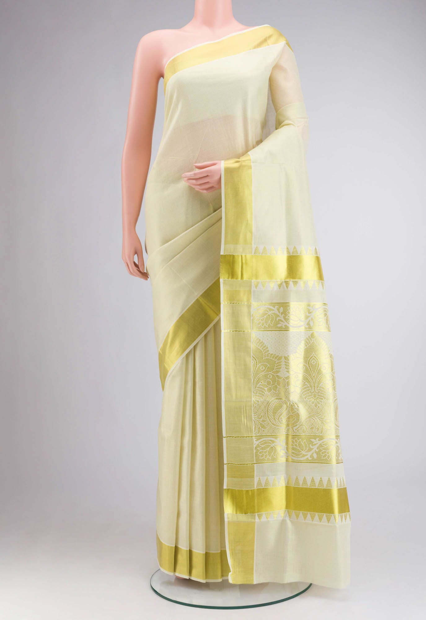 Gold Kerala Cotton Saree