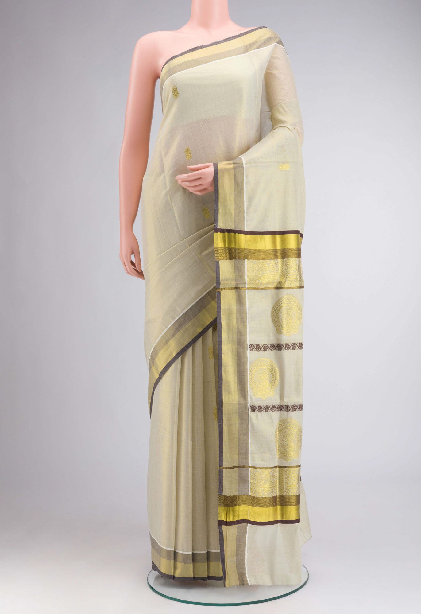 Gold Kerala Cotton Saree