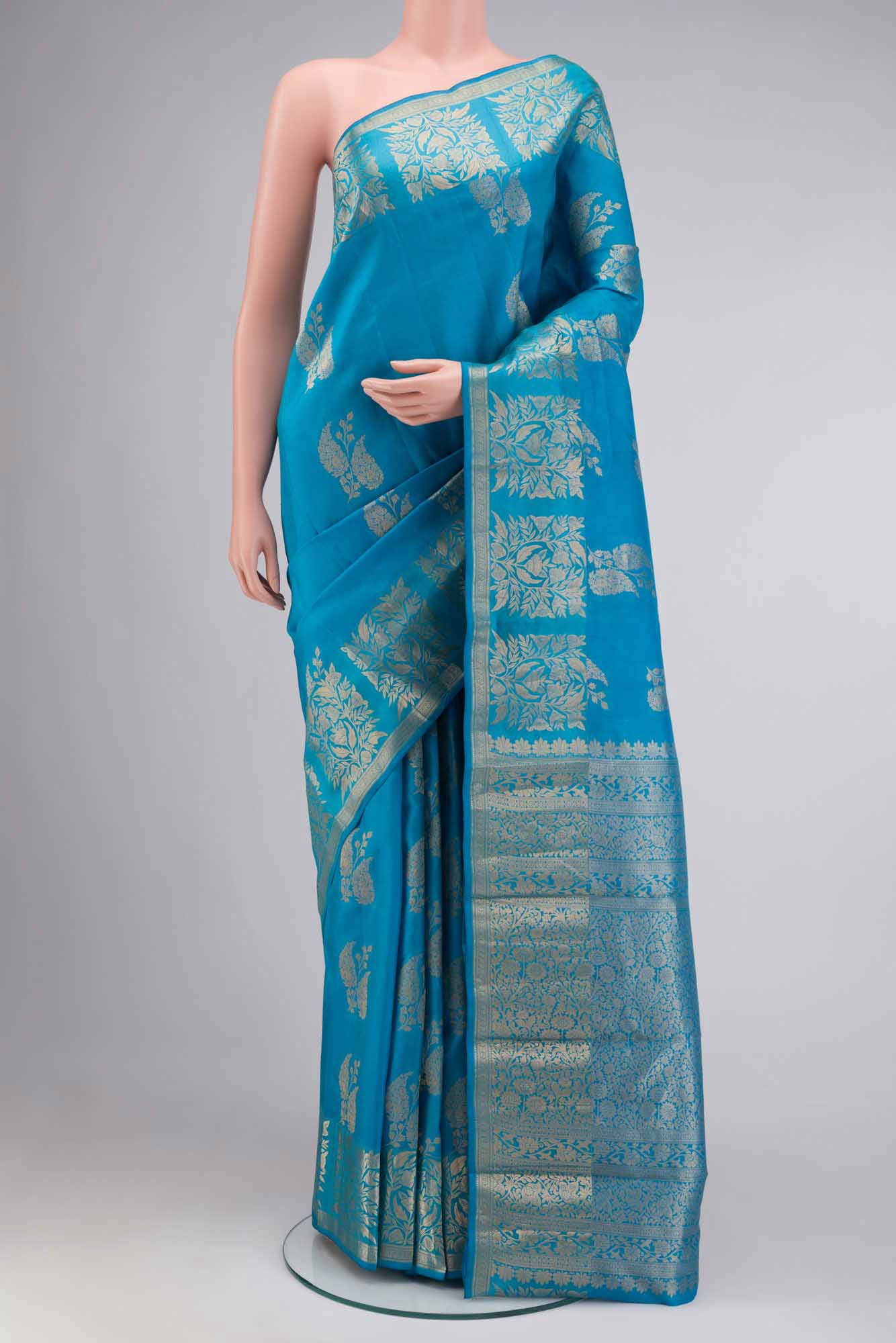 Blue Kanchipuram Silk Saree