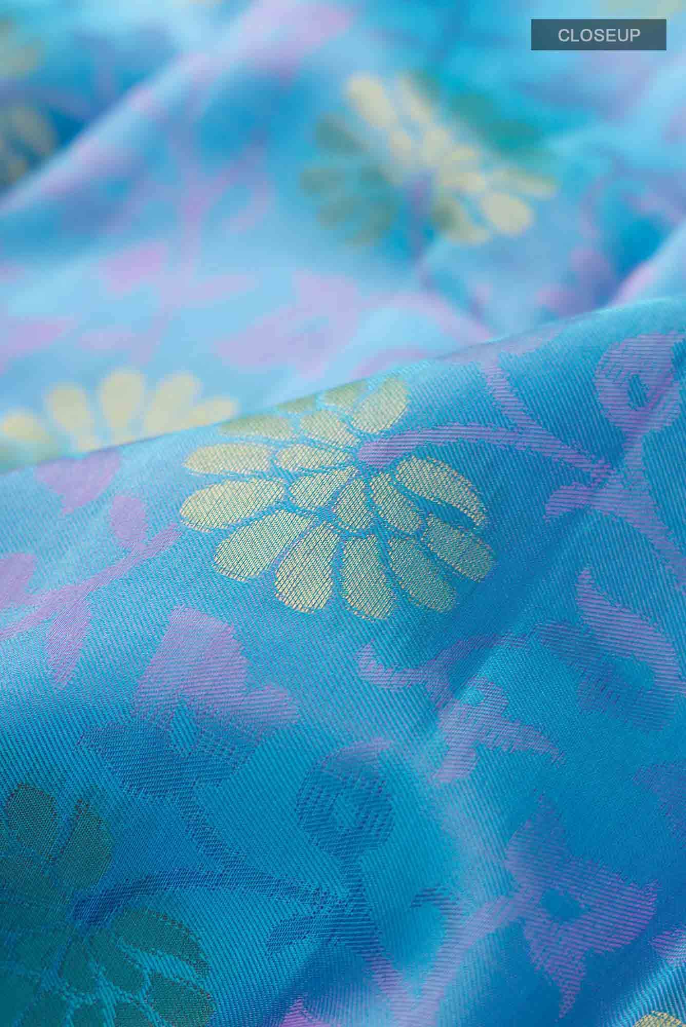 Blue Kanchipuram Silk Saree