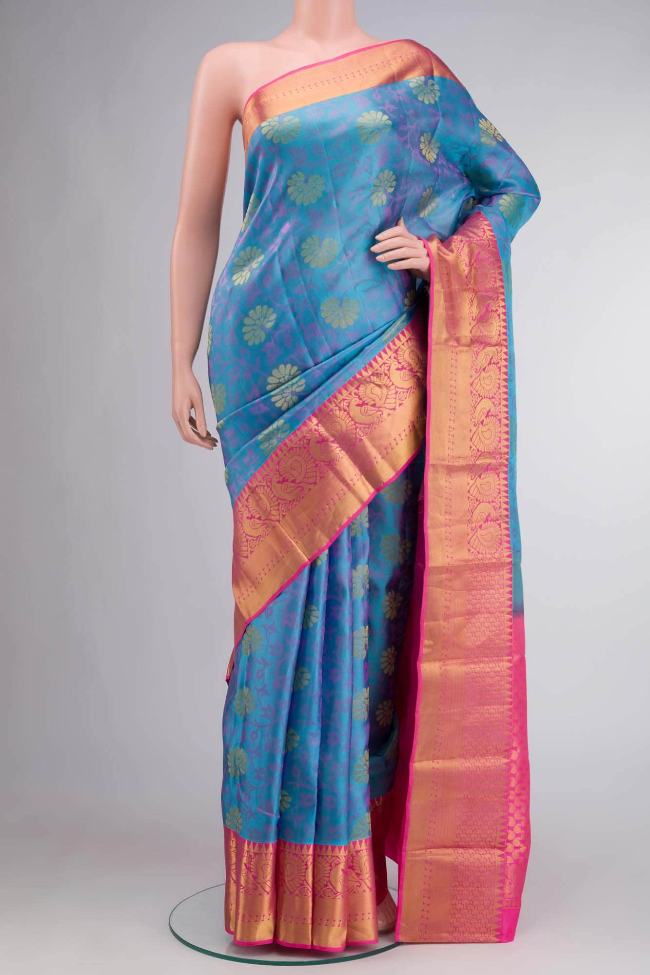 Blue Kanchipuram Silk Saree