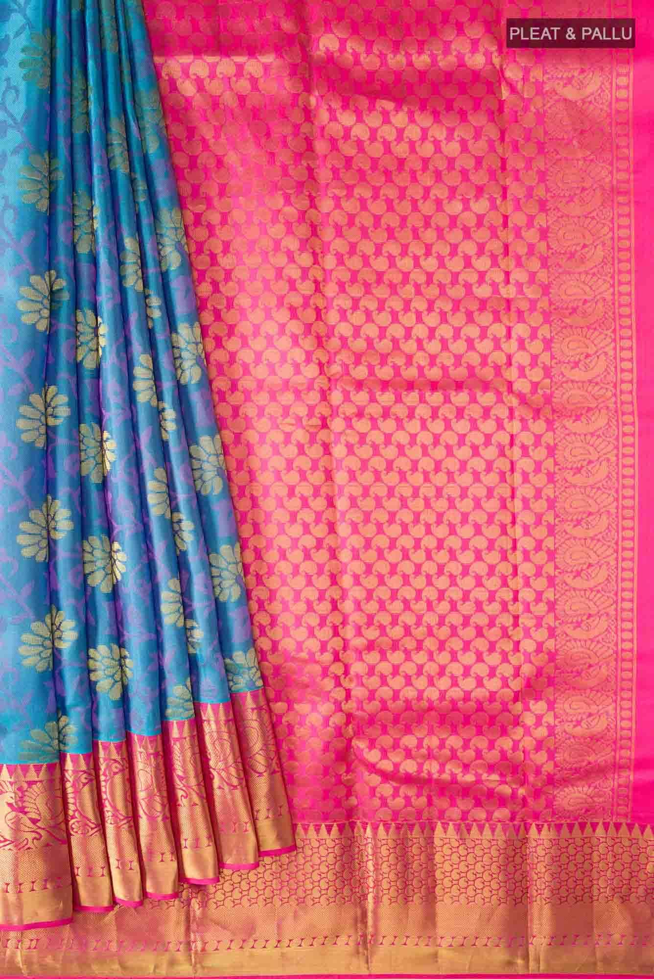 Blue Kanchipuram Silk Saree
