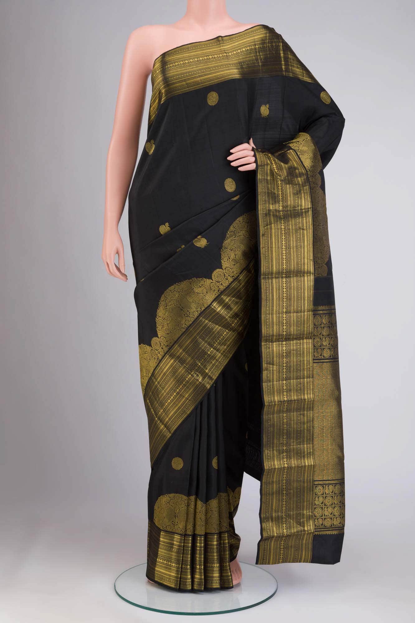 Black Kanchipuram Silk Saree