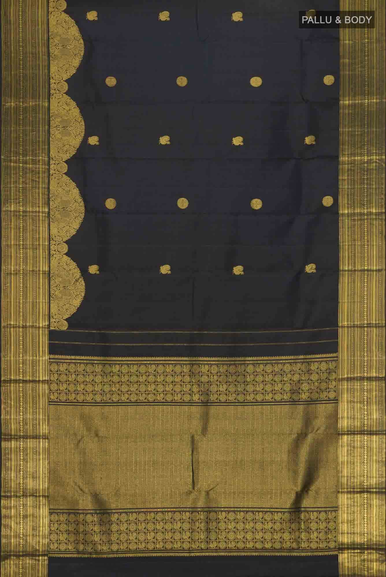 Black Kanchipuram Silk Saree