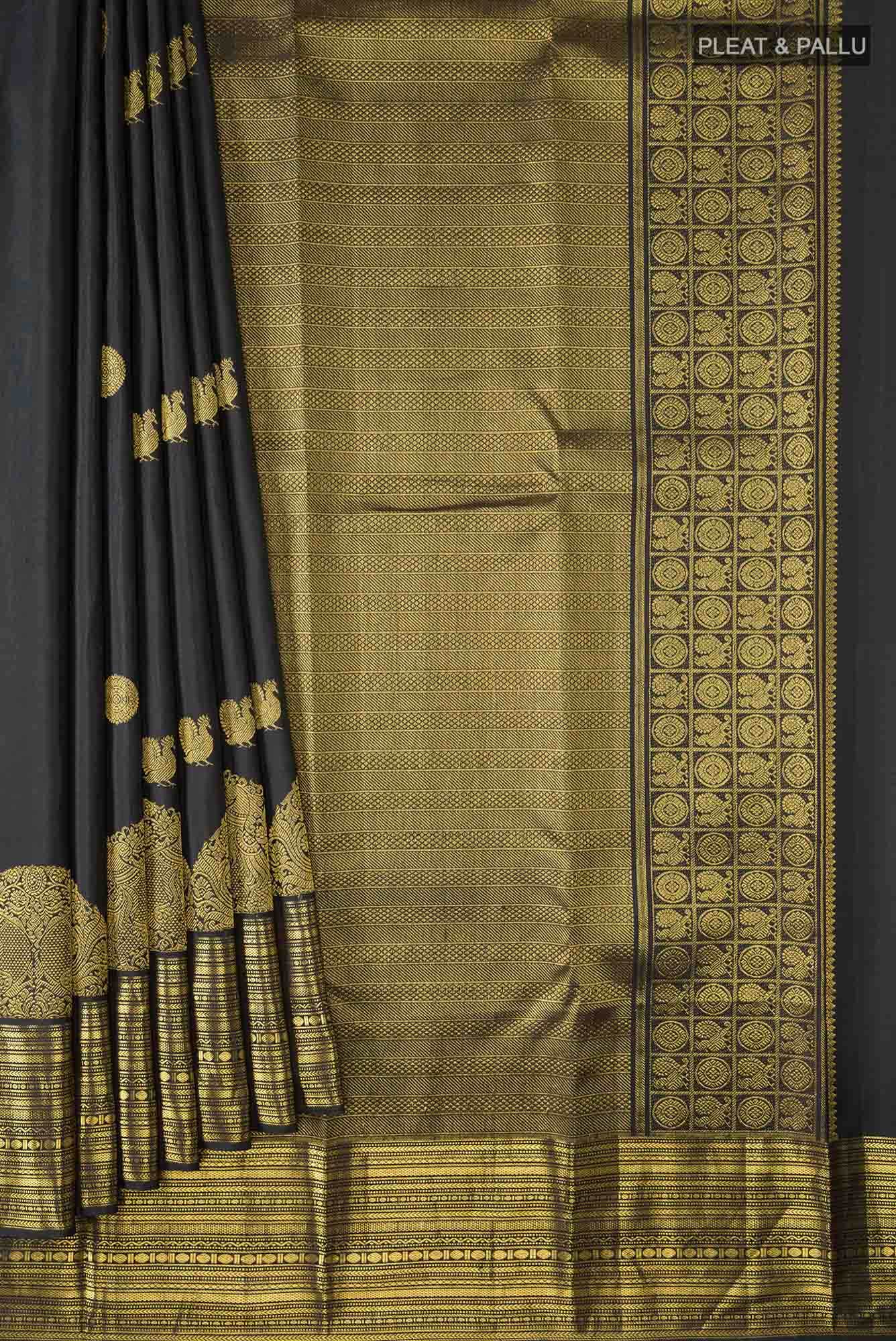 Black Kanchipuram Silk Saree