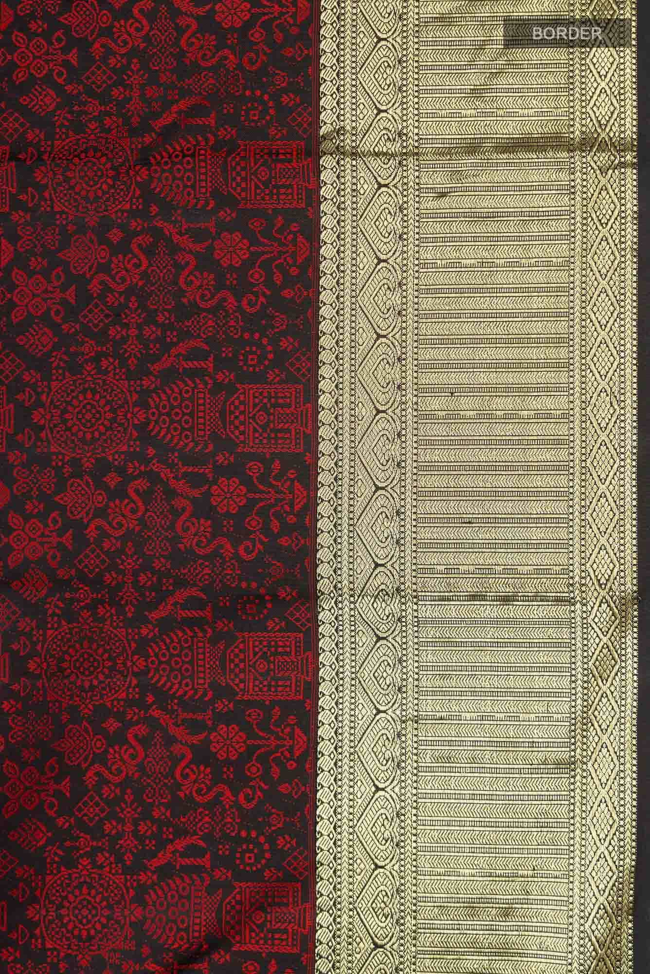 Black Kanchipuram Silk Saree