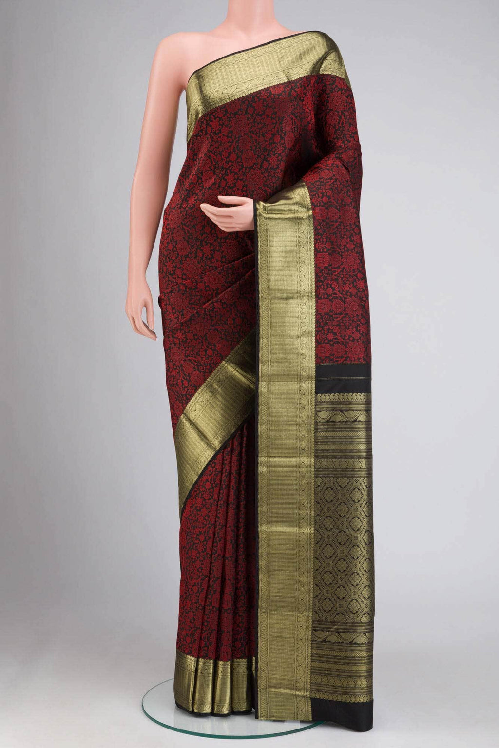 Black Kanchipuram Silk Saree