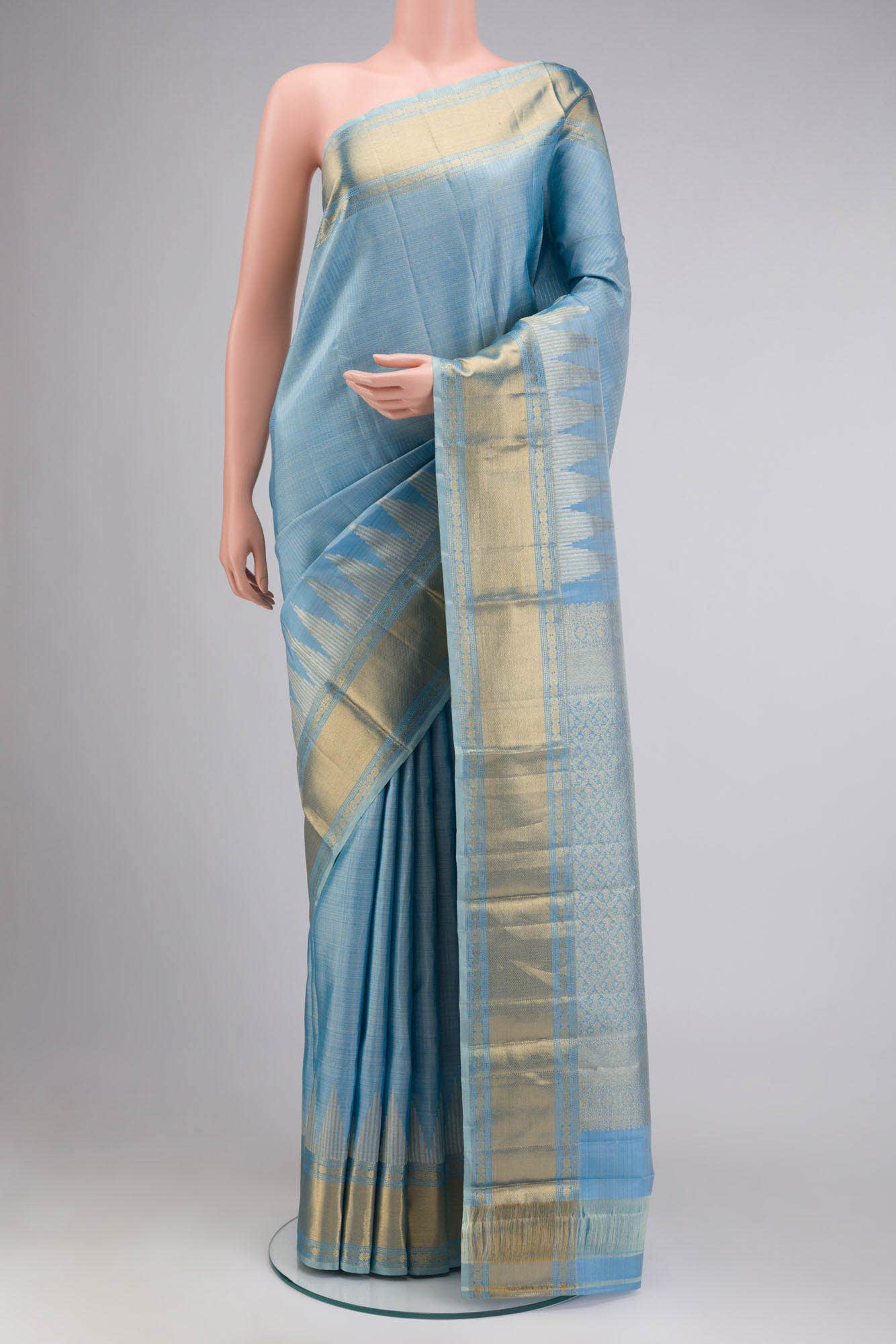 Blue Kanchipuram Silk Saree