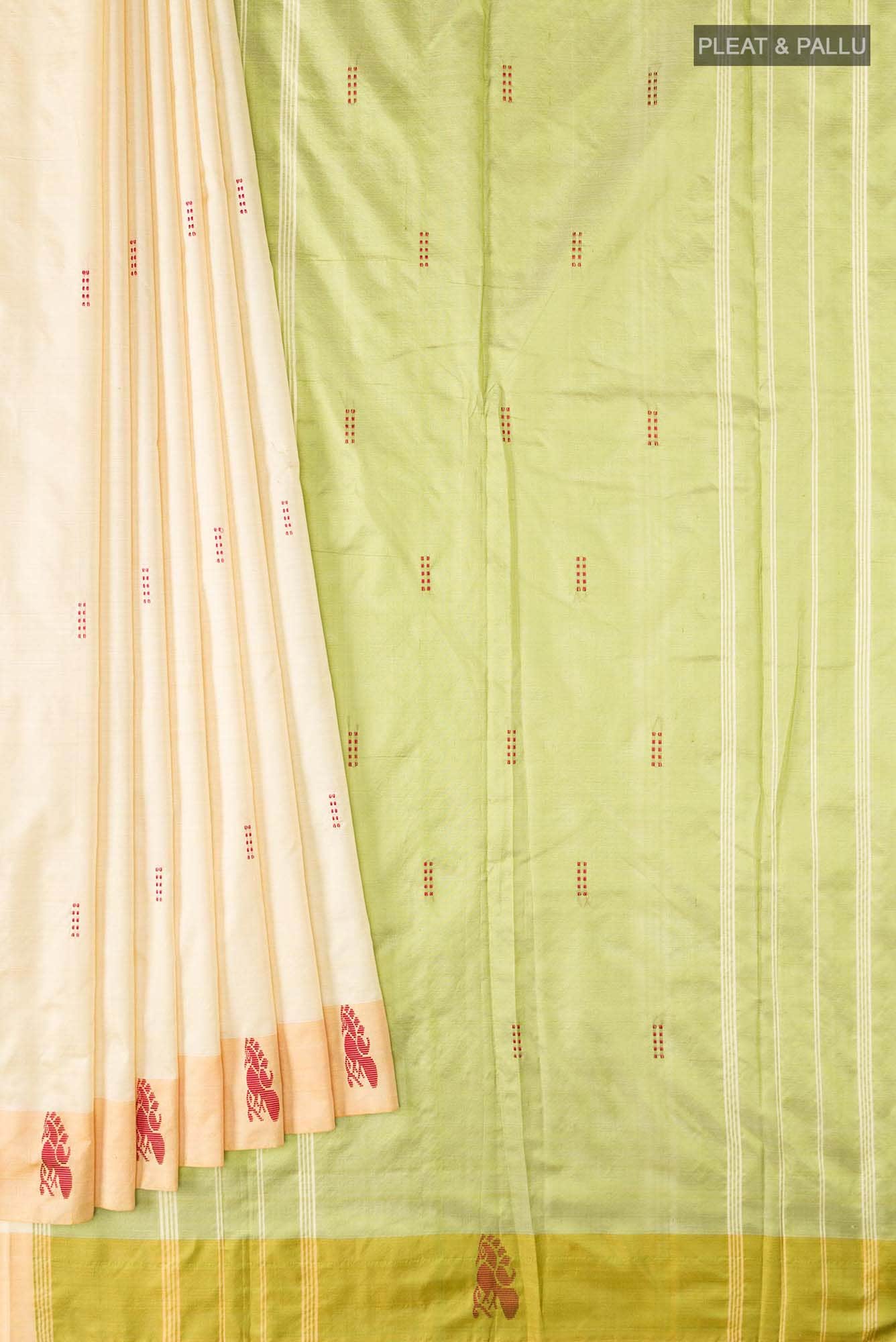 Beige Kanchipuram Silk Saree