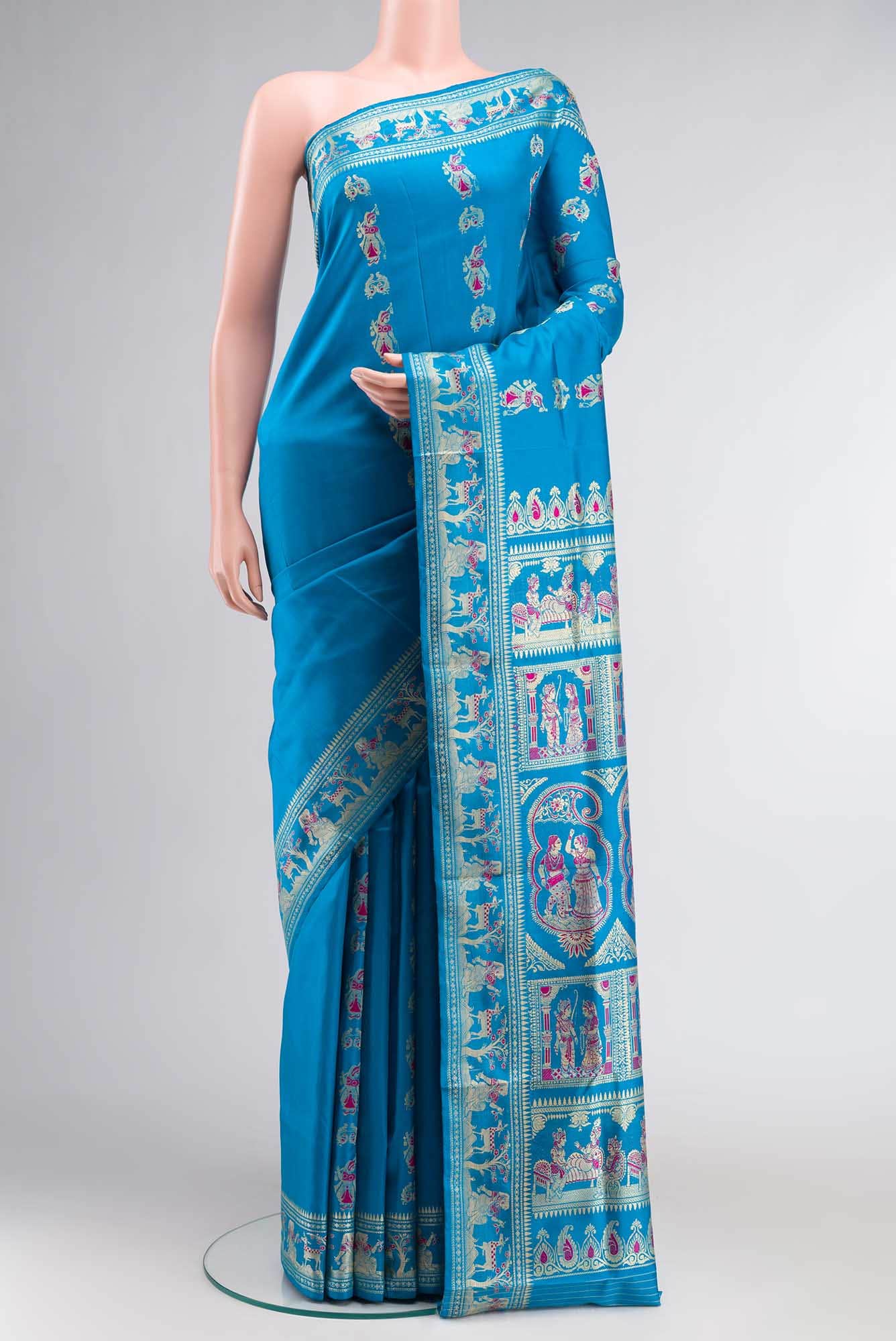 Blue Baluchari Silk Saree