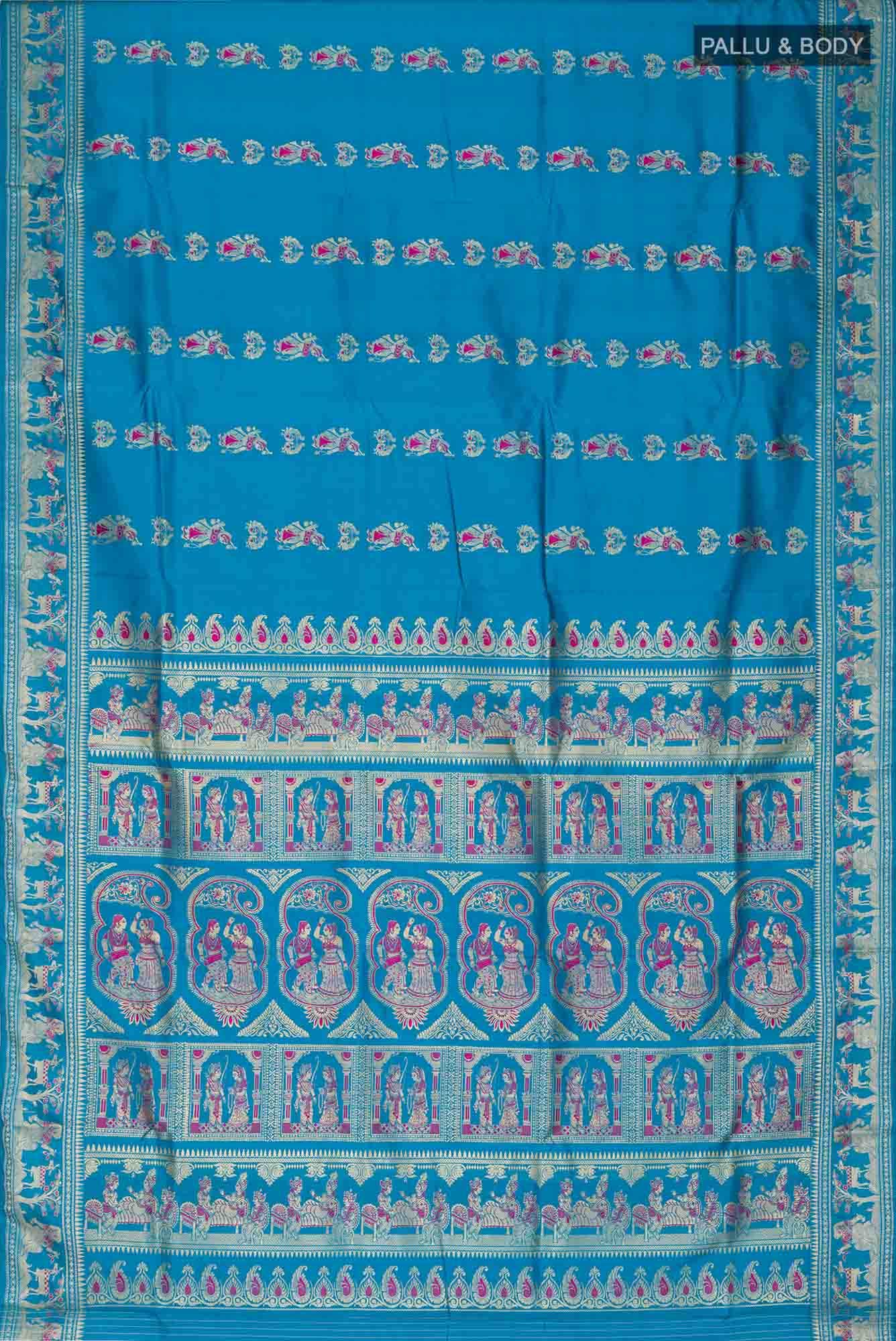 Blue Baluchari Silk Saree