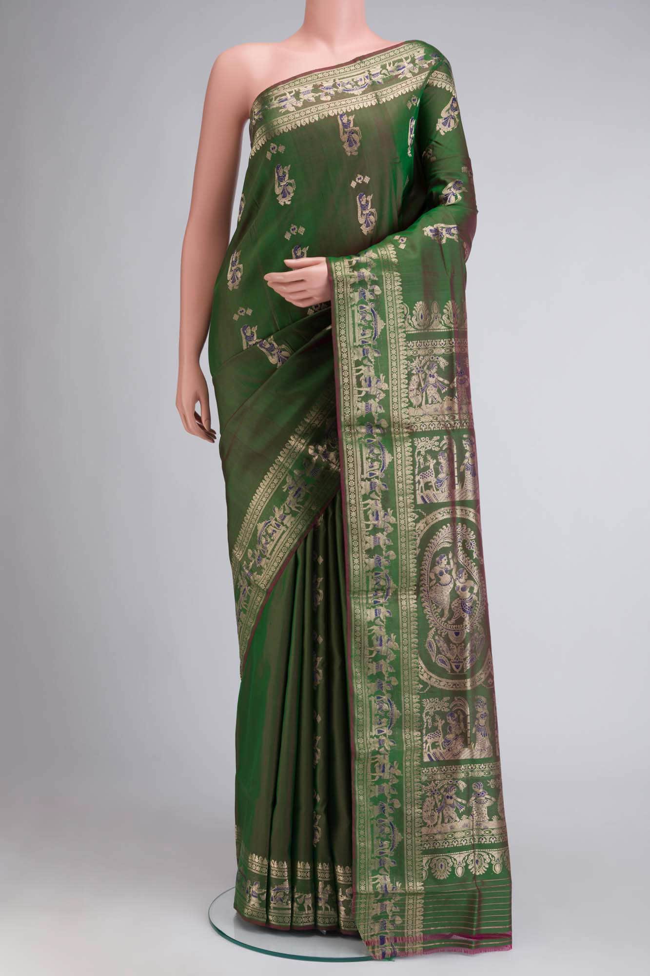 Green Baluchari Silk Saree