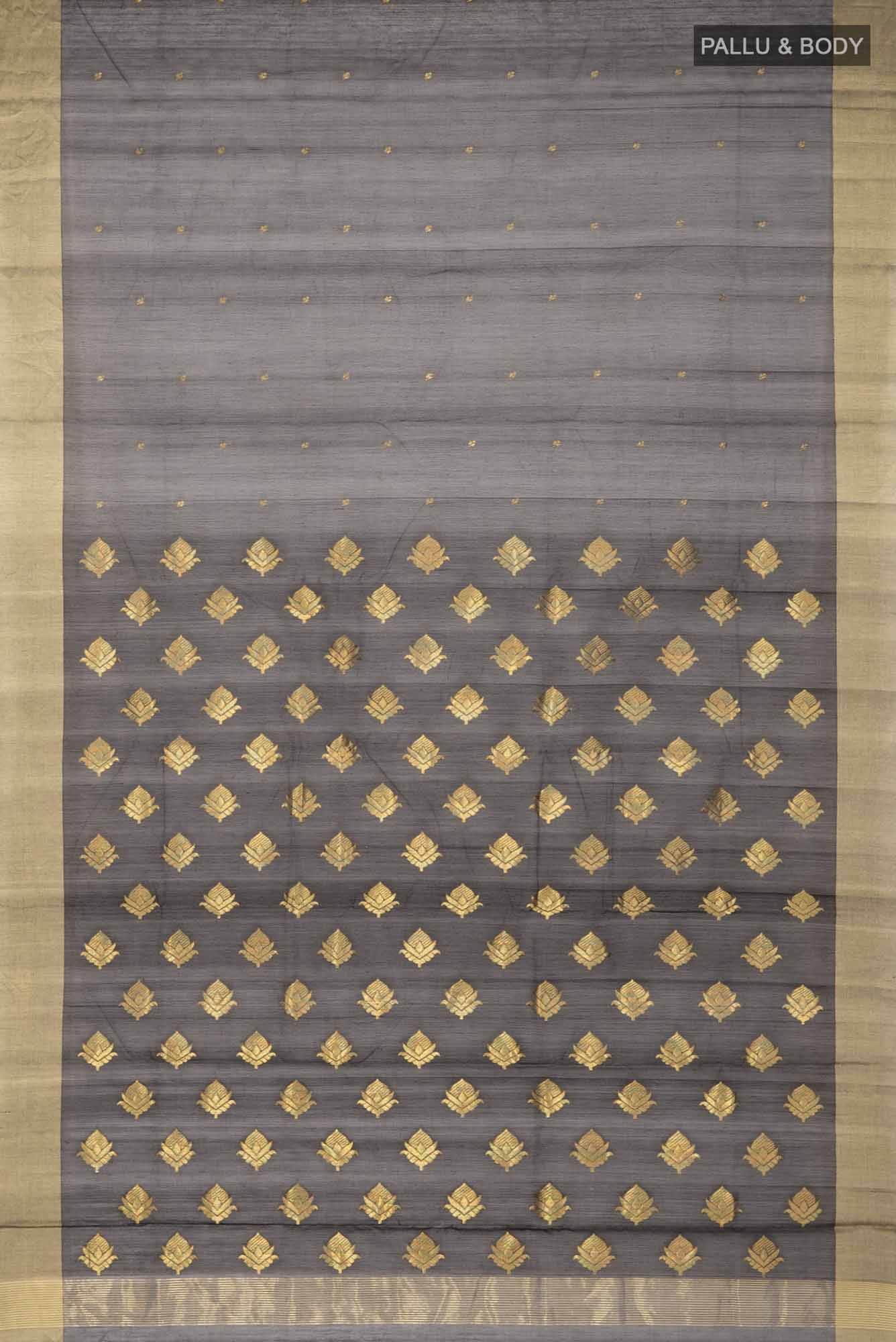 Black Chanderi Silk Cotton Saree