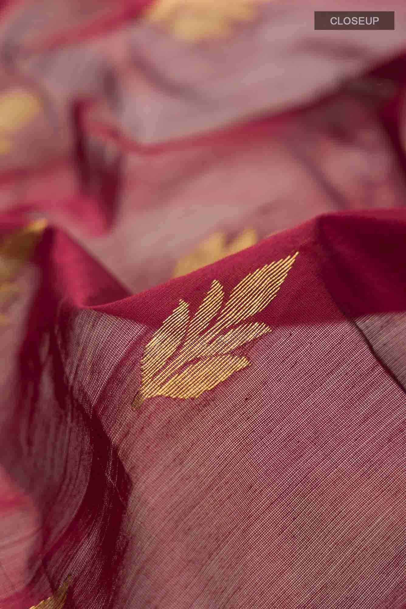 Maroon Chanderi Silk Cotton Saree