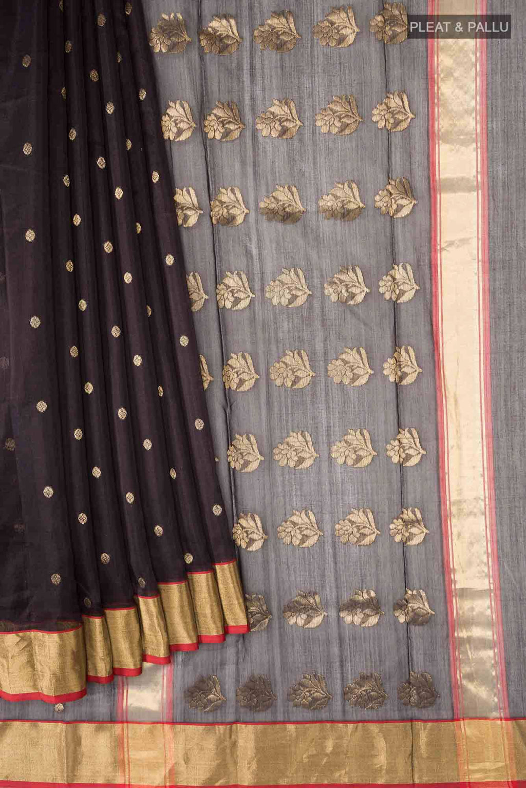 Black Chanderi Silk Cotton Saree
