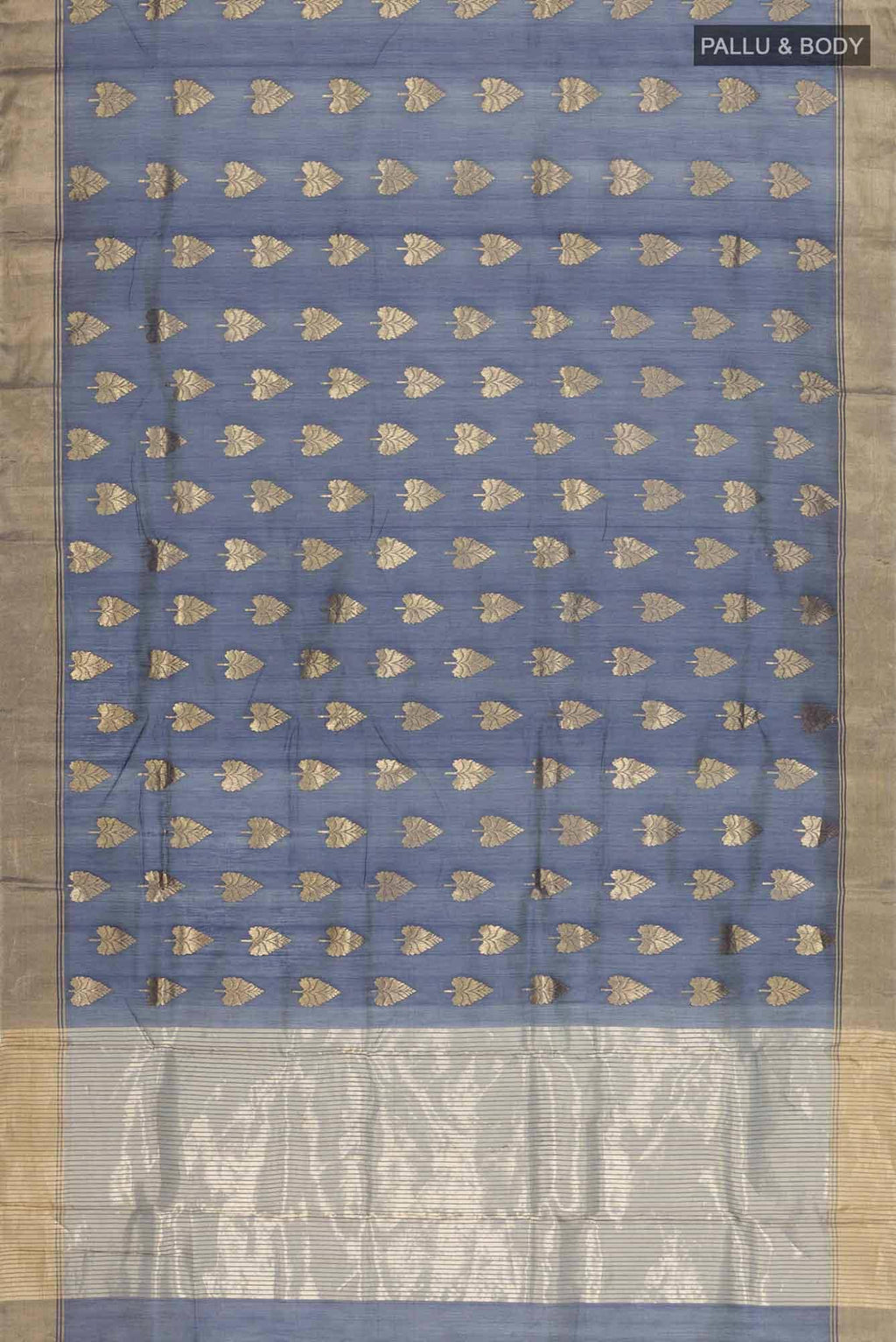 Navy Blue Chanderi Silk Cotton Saree