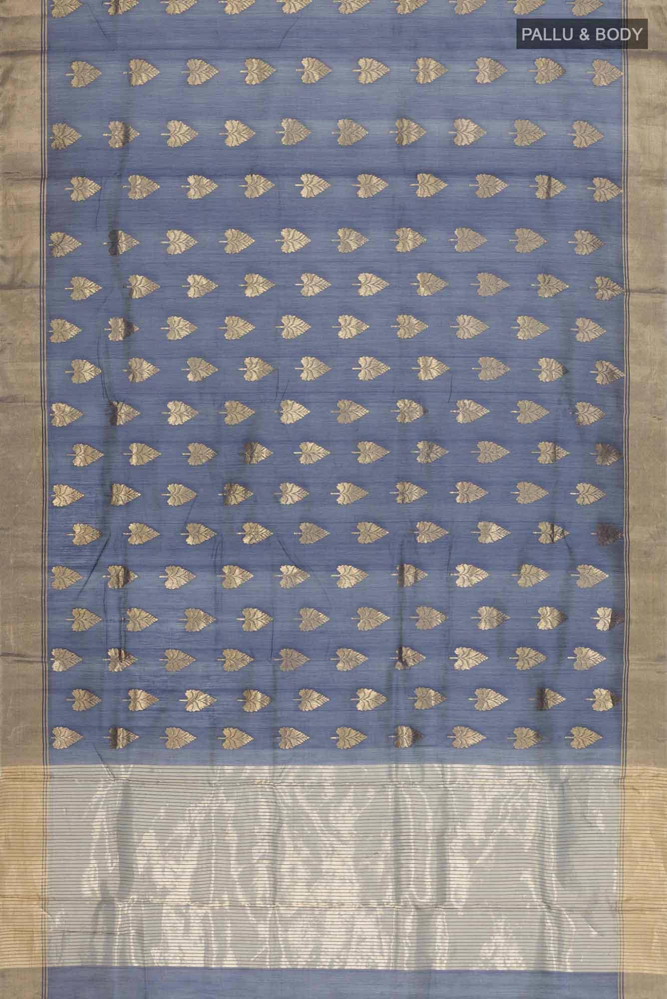 Navy Blue Chanderi Silk Cotton Saree