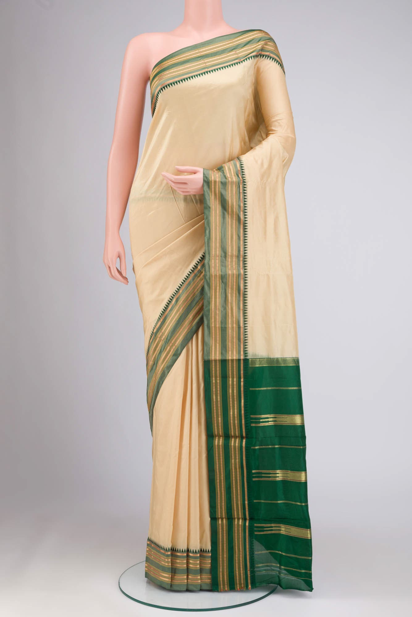 Beige Narayanpet Silk Saree