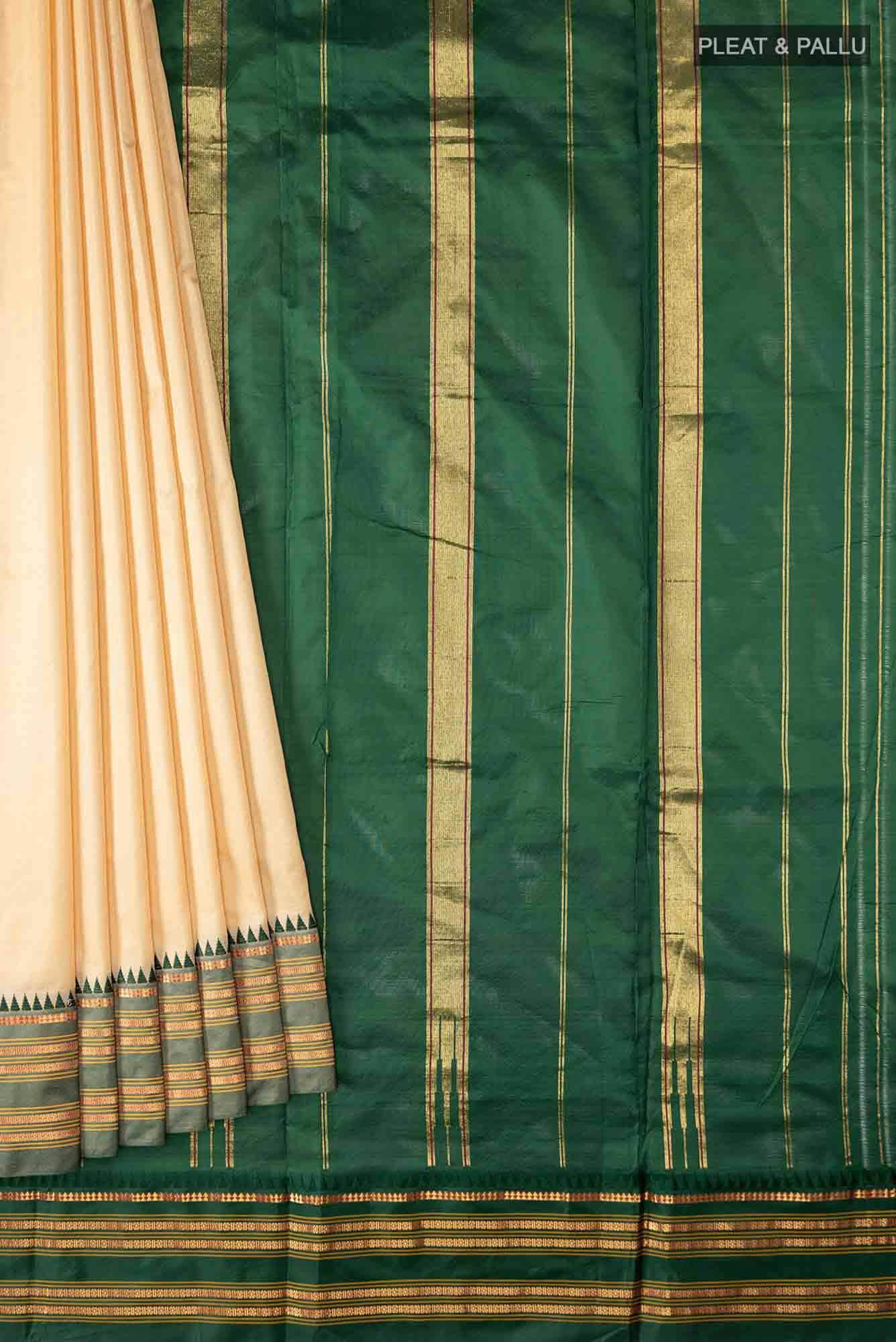 Beige Narayanpet Silk Saree