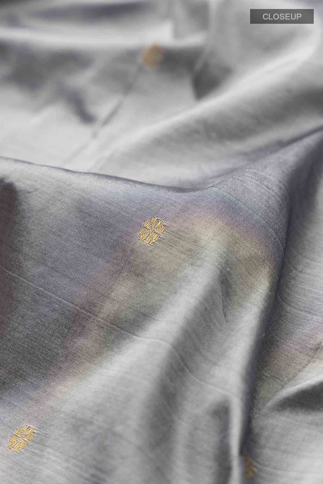 Grey Bangalore Silk Saree