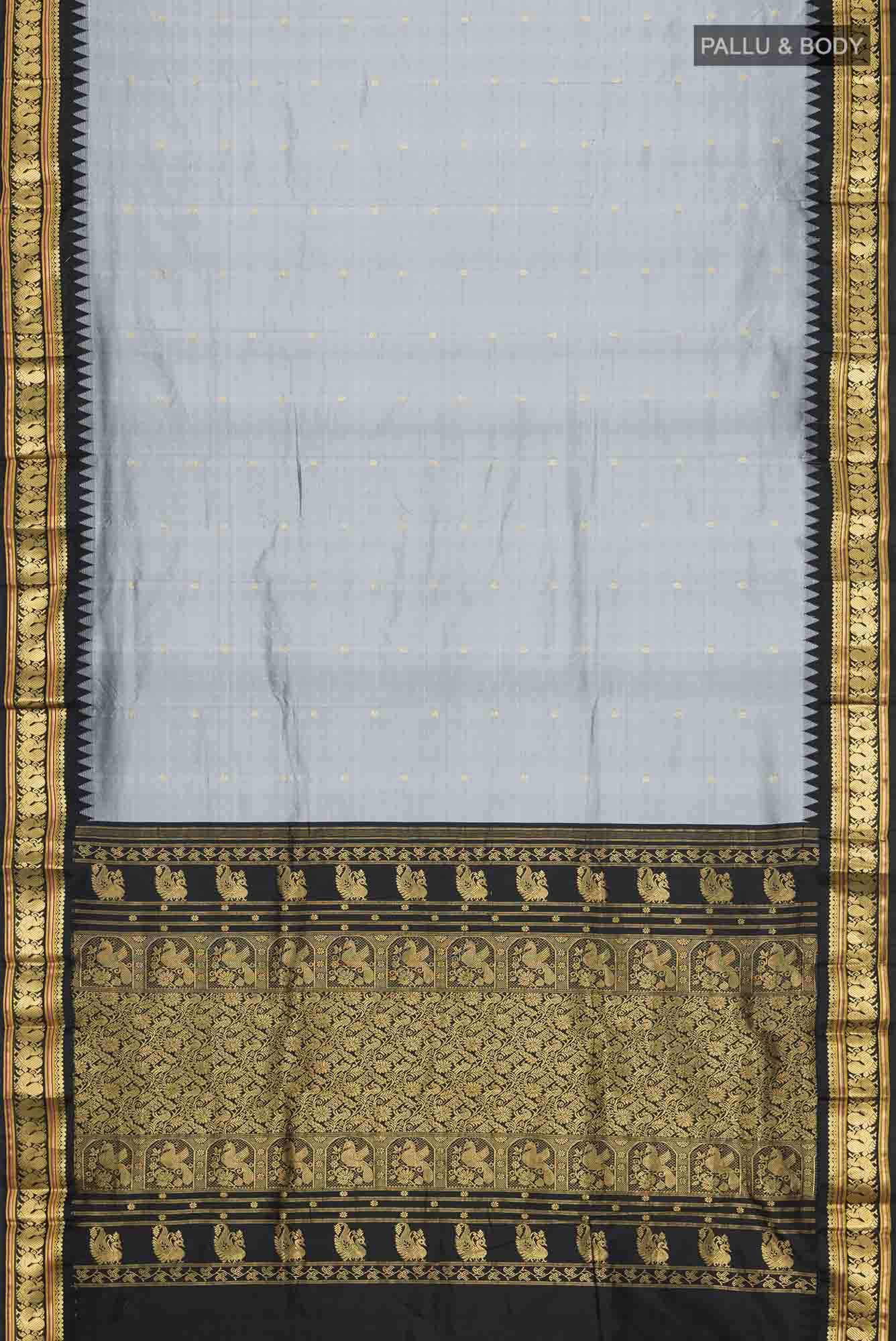 Grey Bangalore Silk Saree
