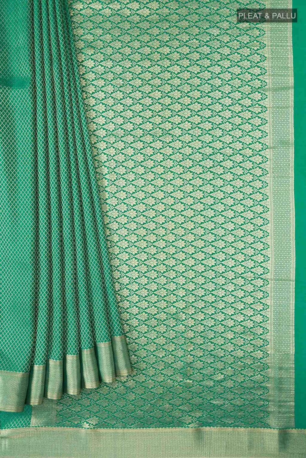 Green Crepe Saree