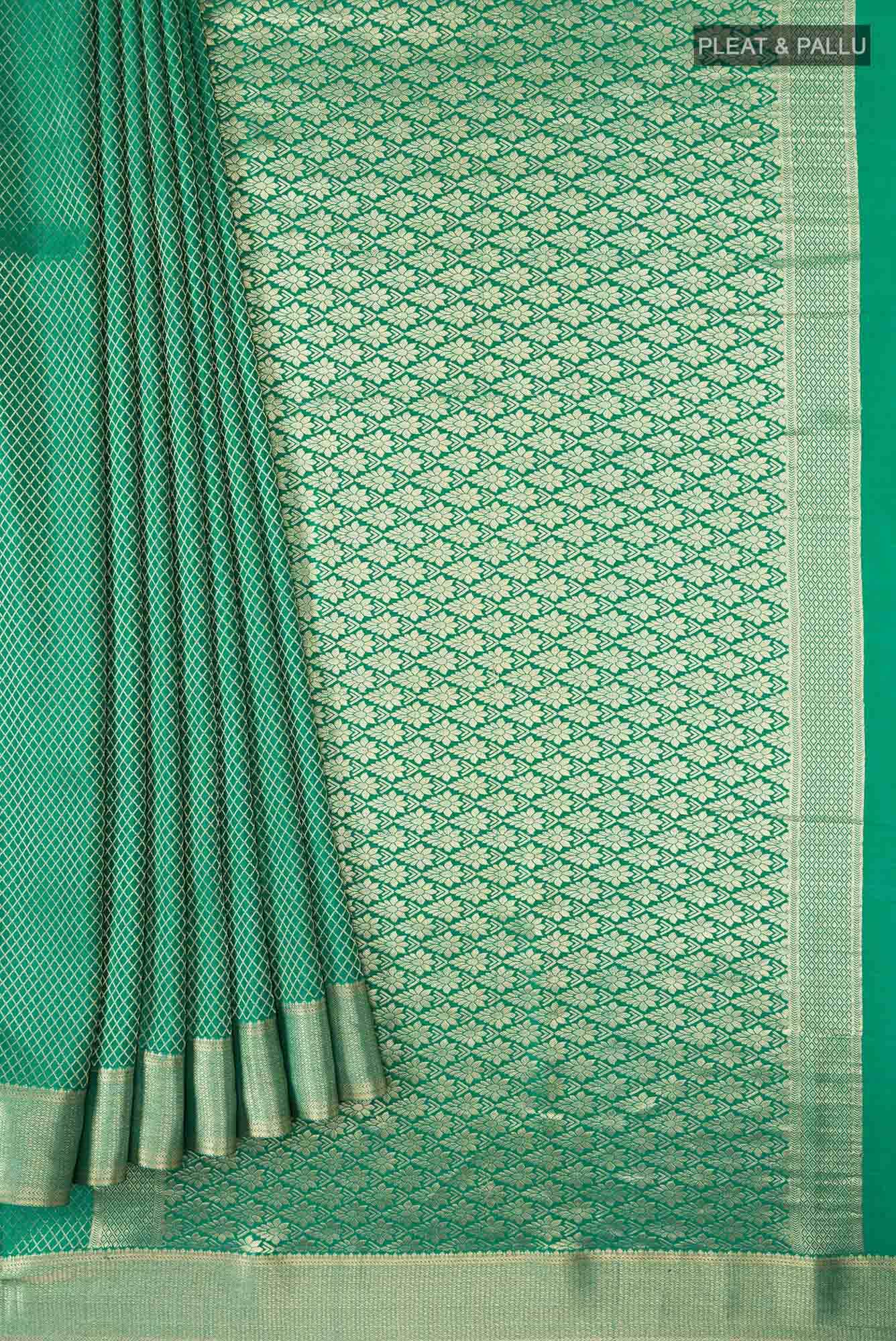 Green Crepe Saree