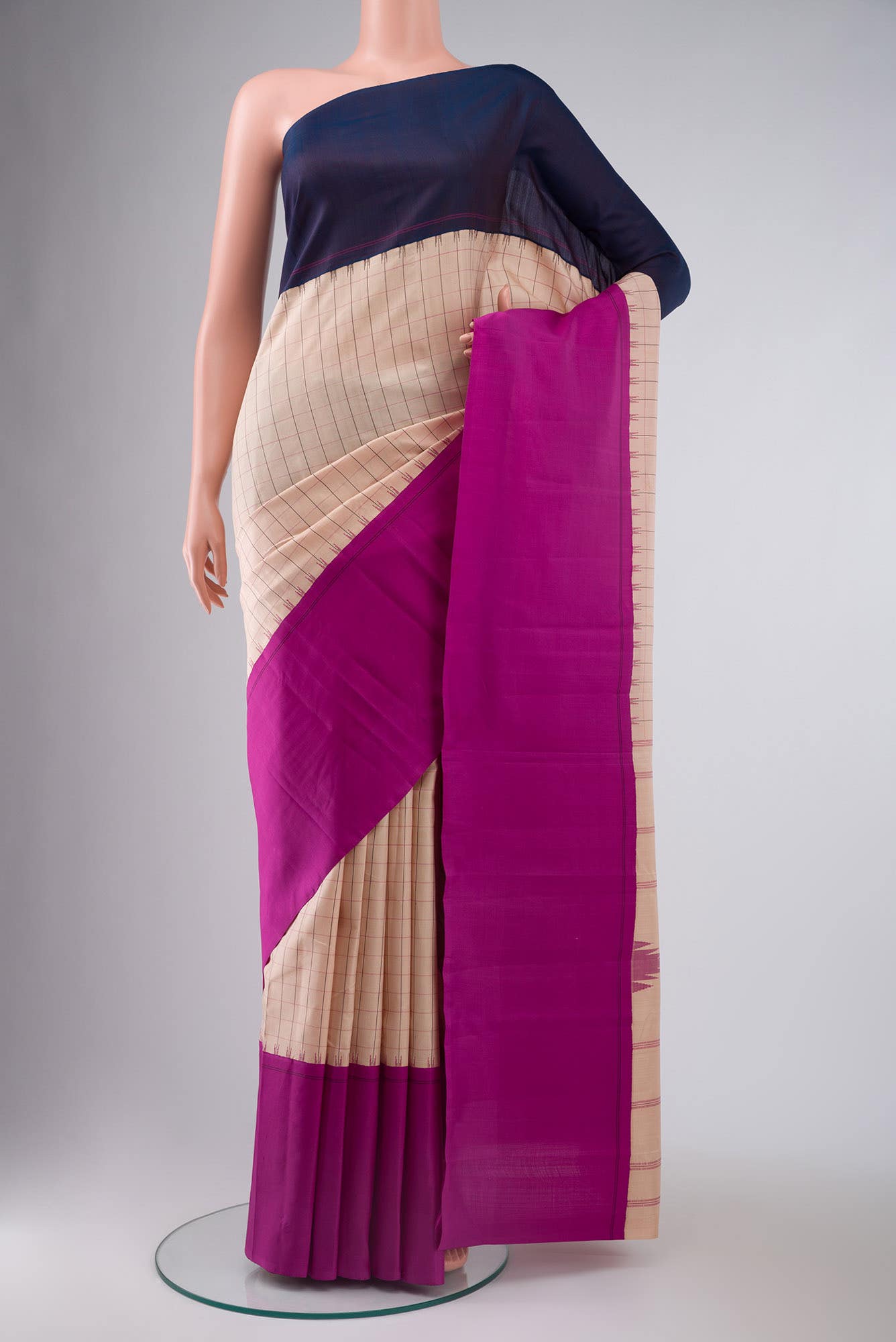Beige Kanchipuram Silk Saree