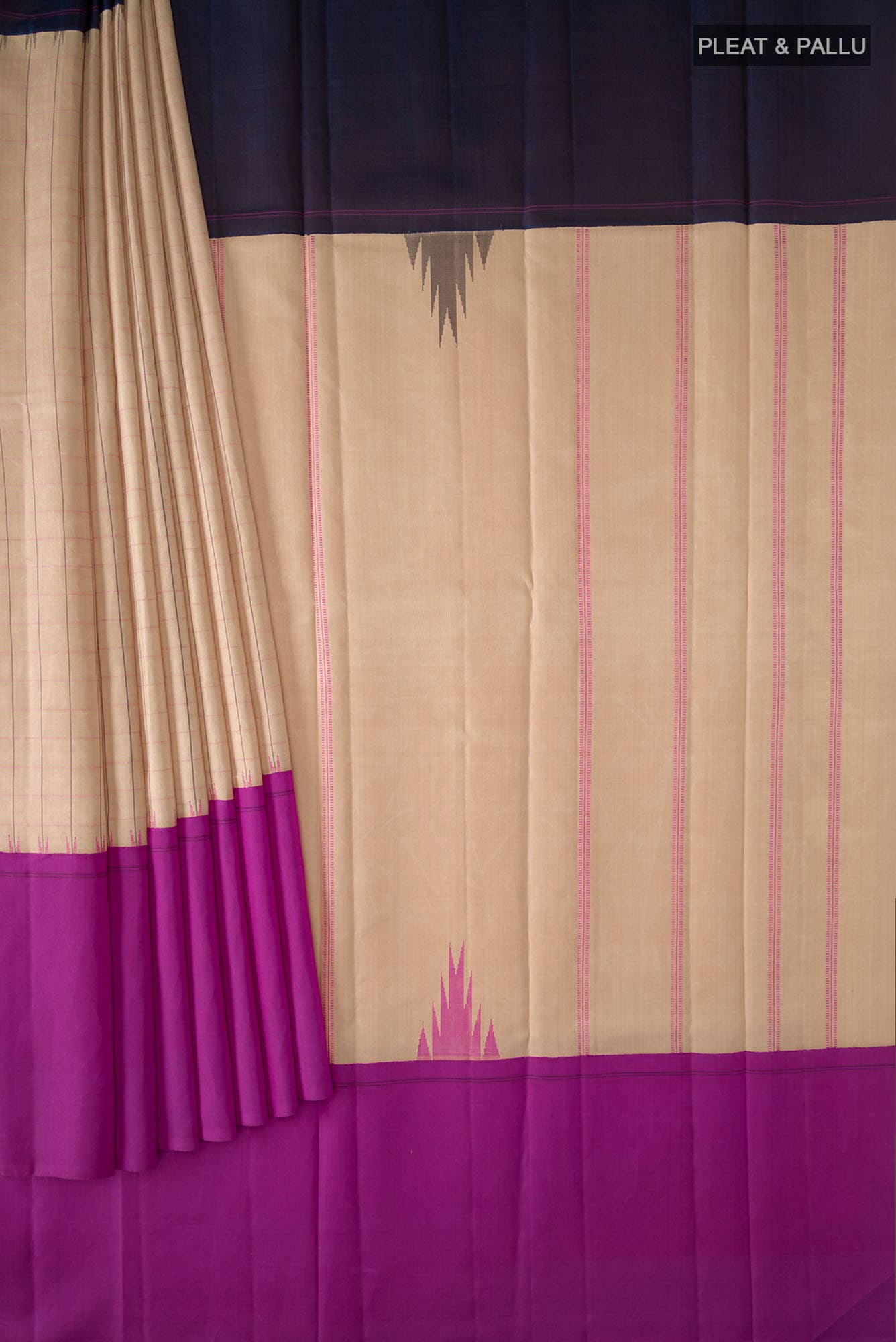 Beige Kanchipuram Silk Saree