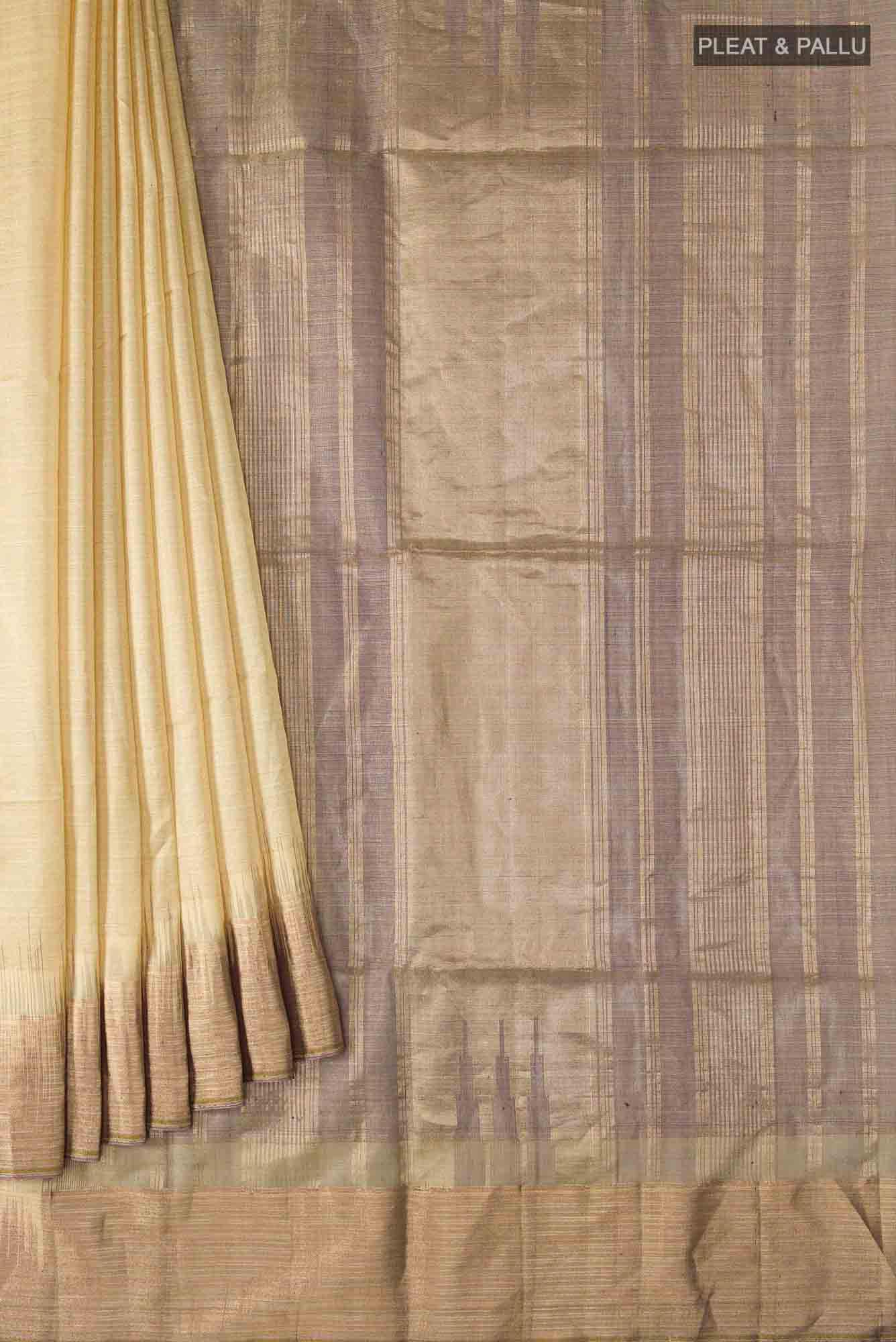 Beige Soft Silk Saree