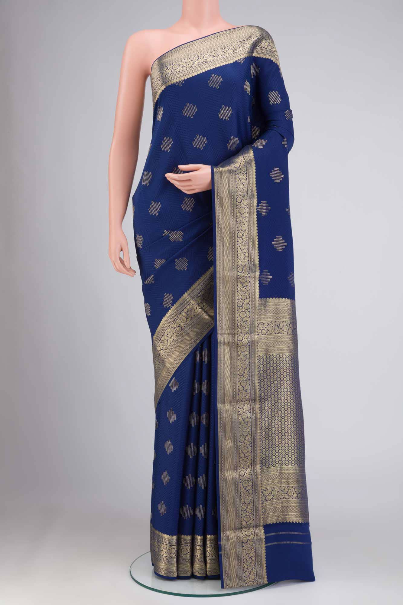 Green Crepe Saree