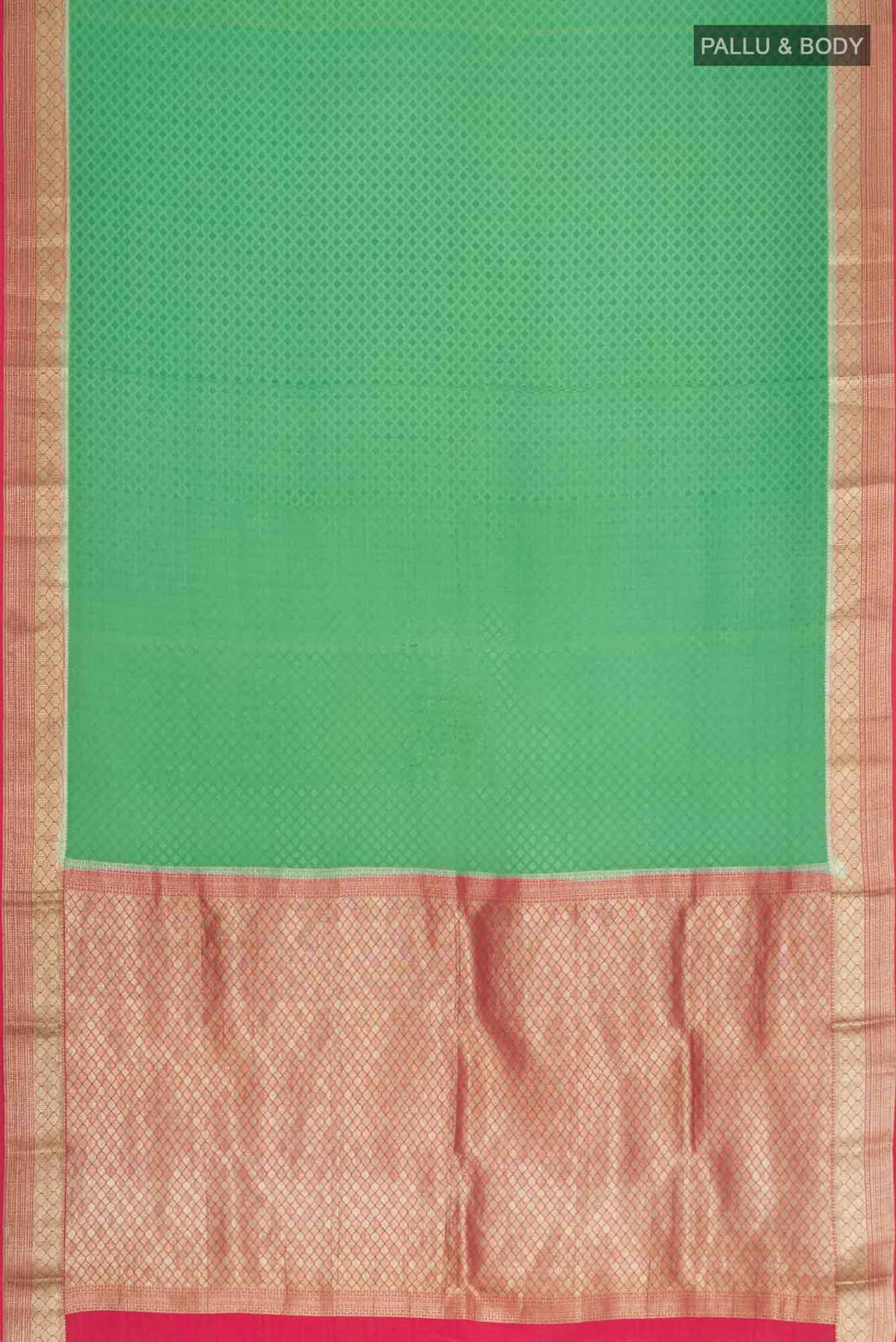 Green Crepe Saree