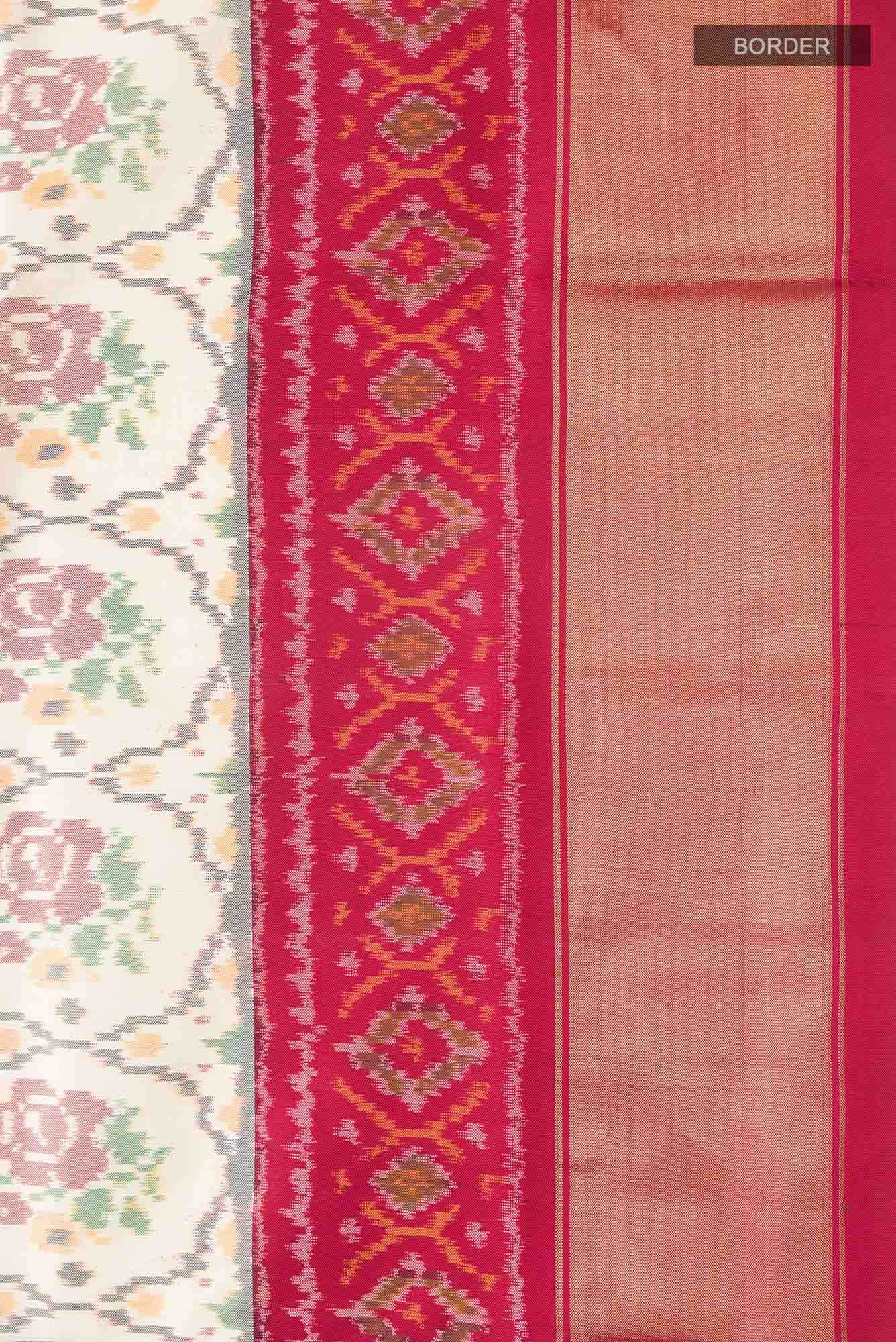 Cream Pochampally Silk Saree