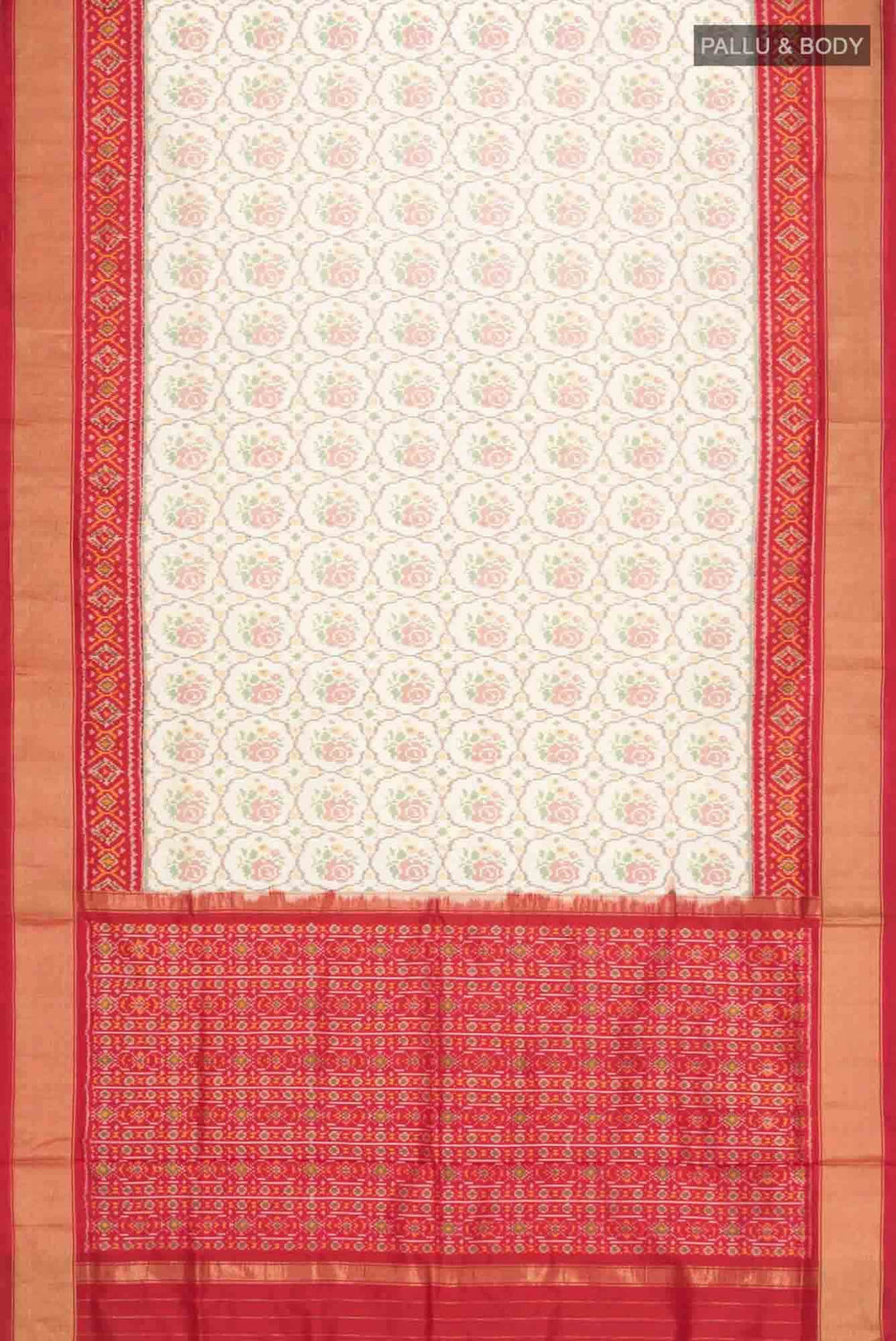 Cream Pochampally Silk Saree