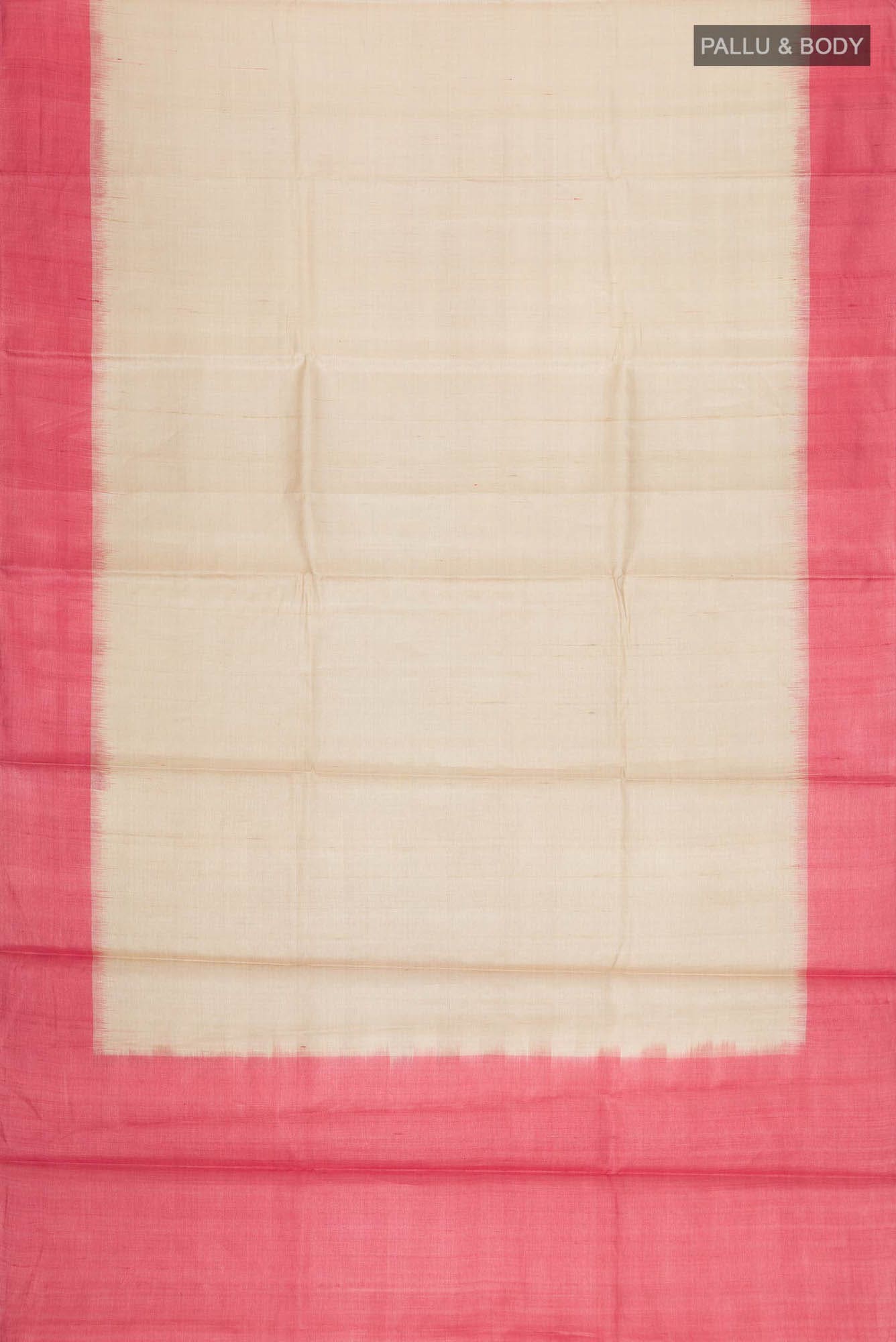 Beige Tussar Silk Saree