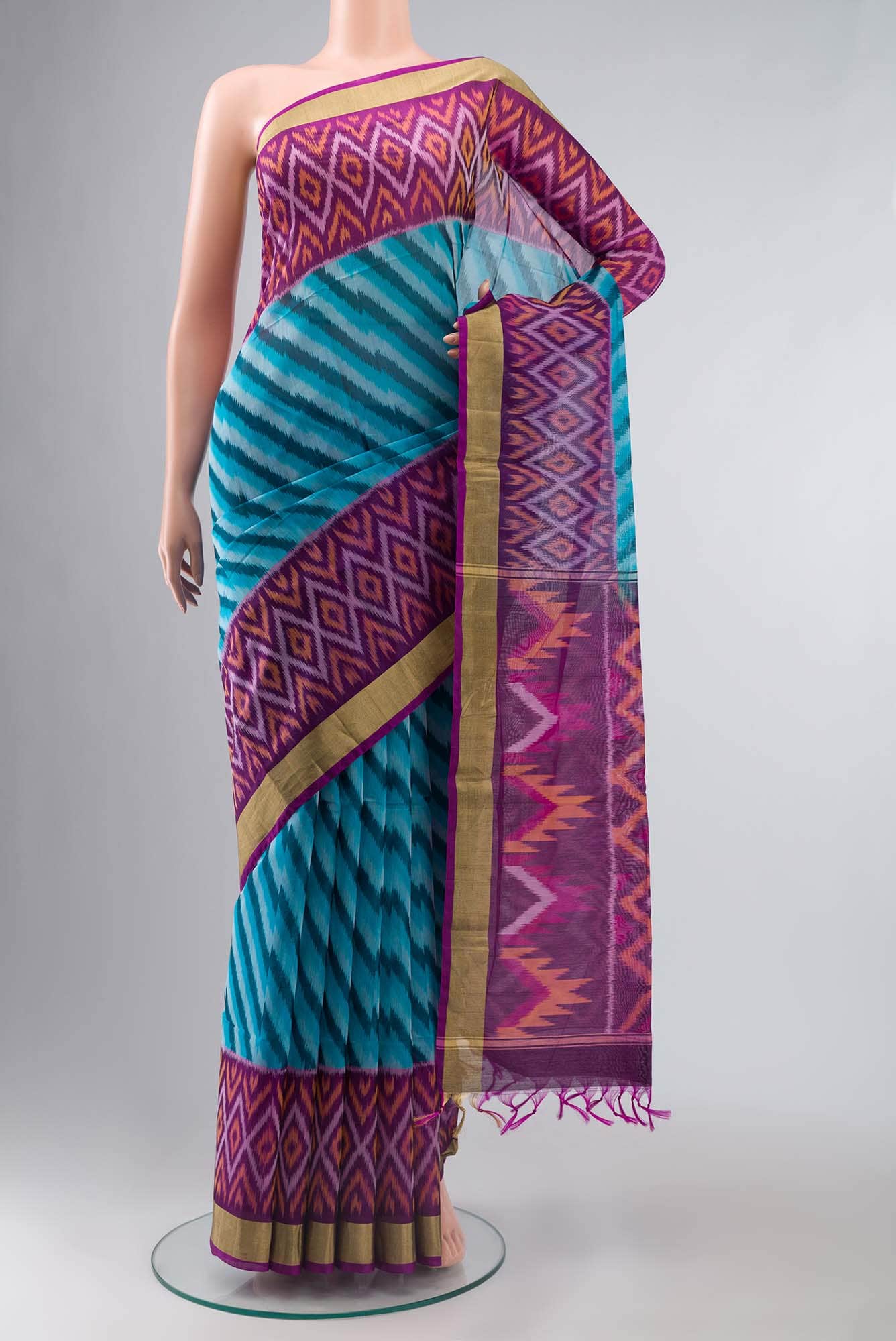 Blue Silk Cotton Saree