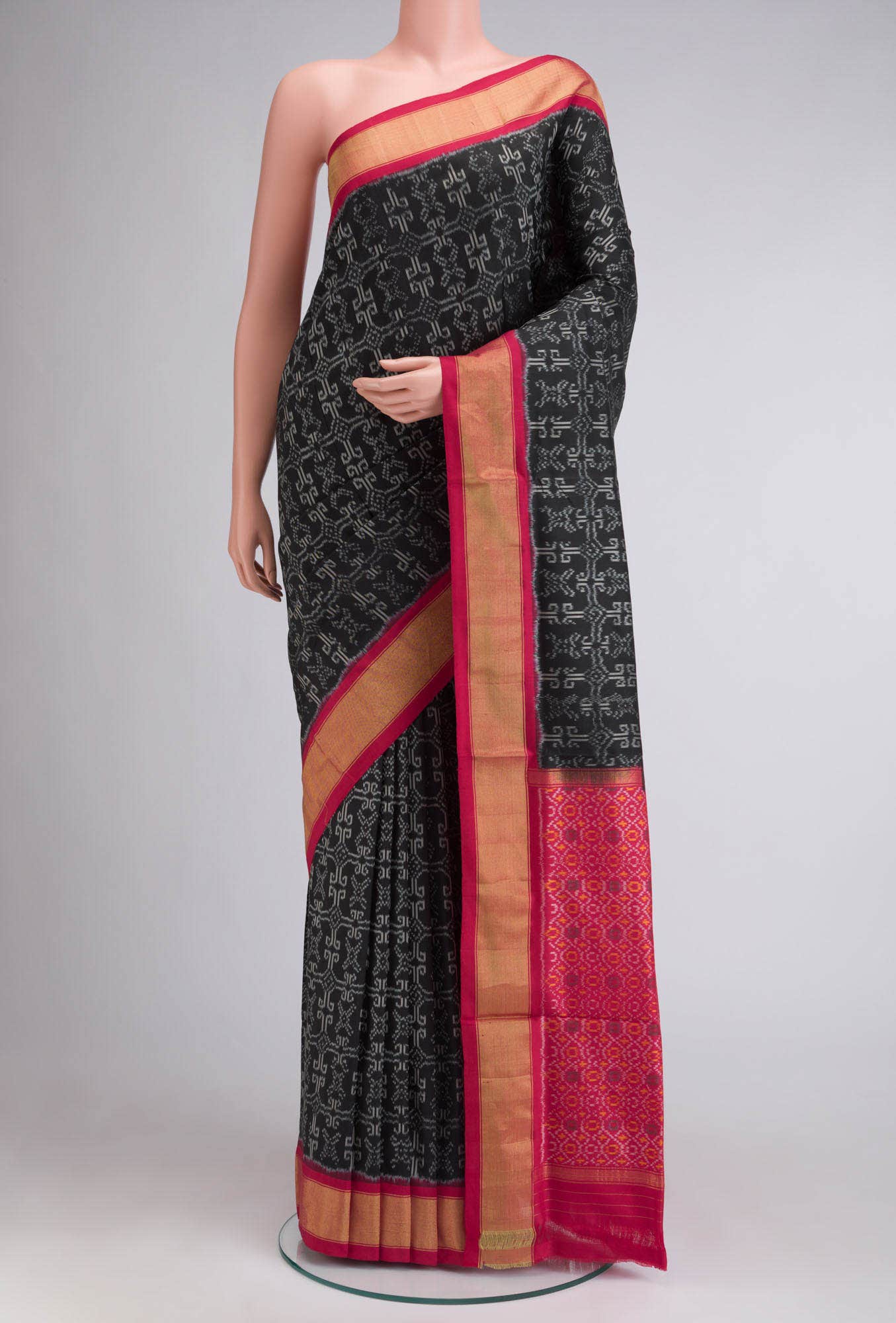Black Pochampally Silk Saree