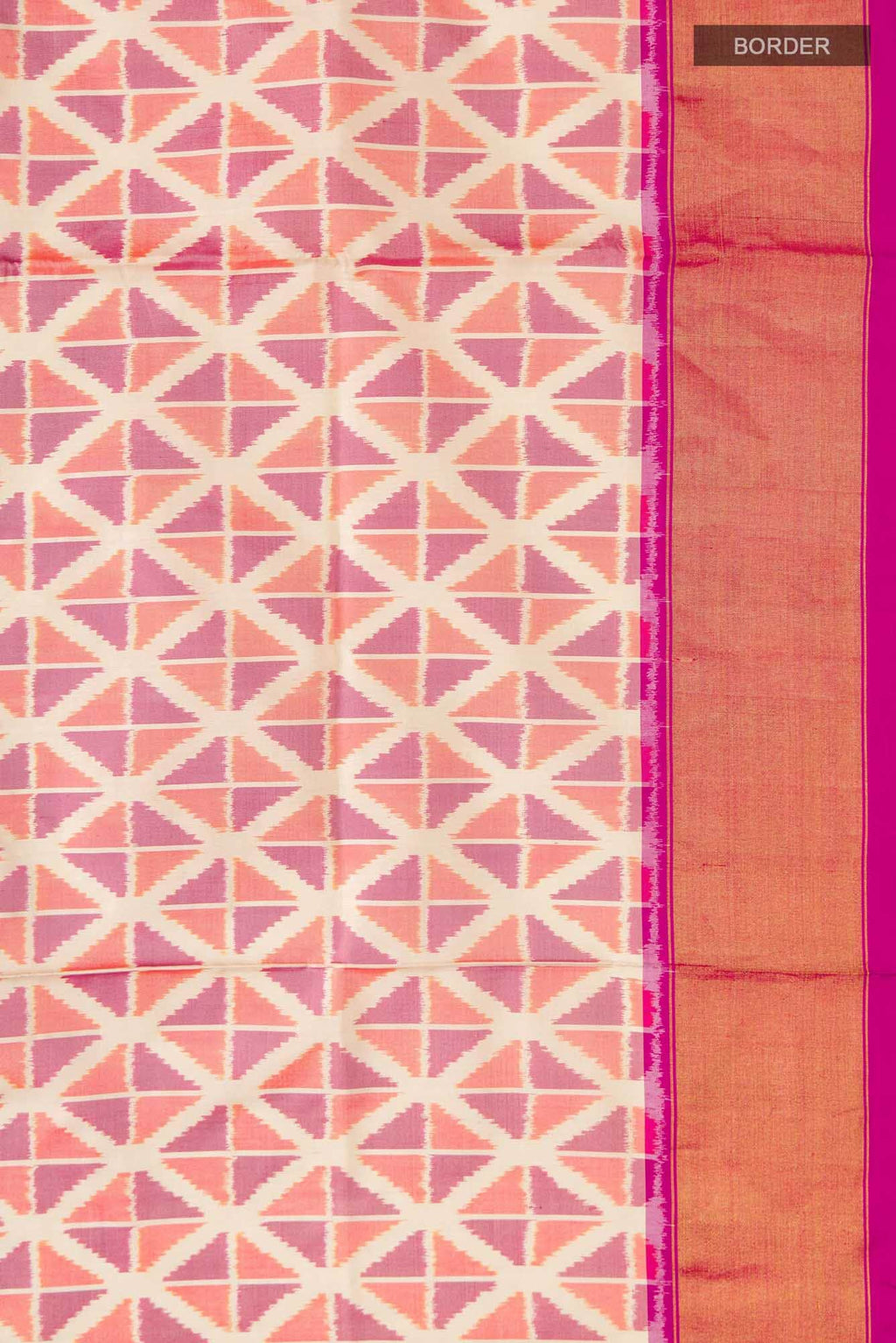 Cream Pochampally Silk Saree