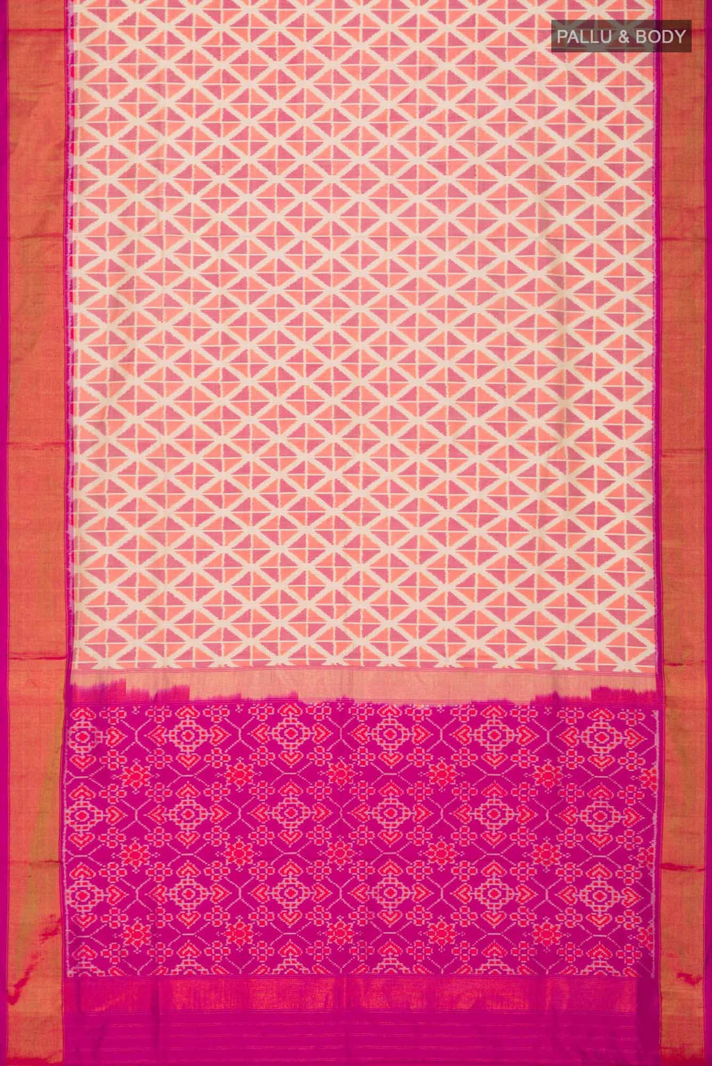 Cream Pochampally Silk Saree