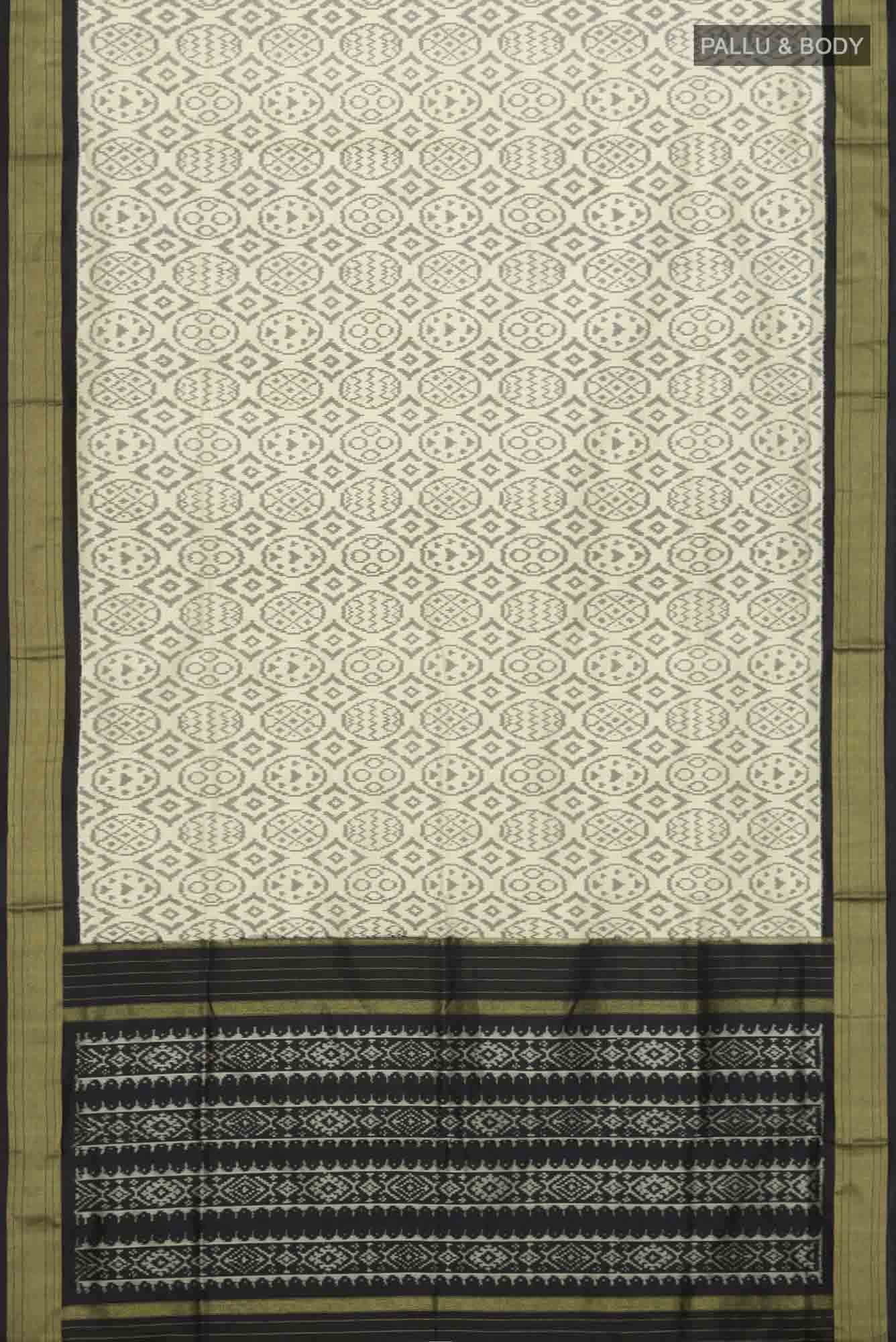 Cream Pochampally Silk Saree
