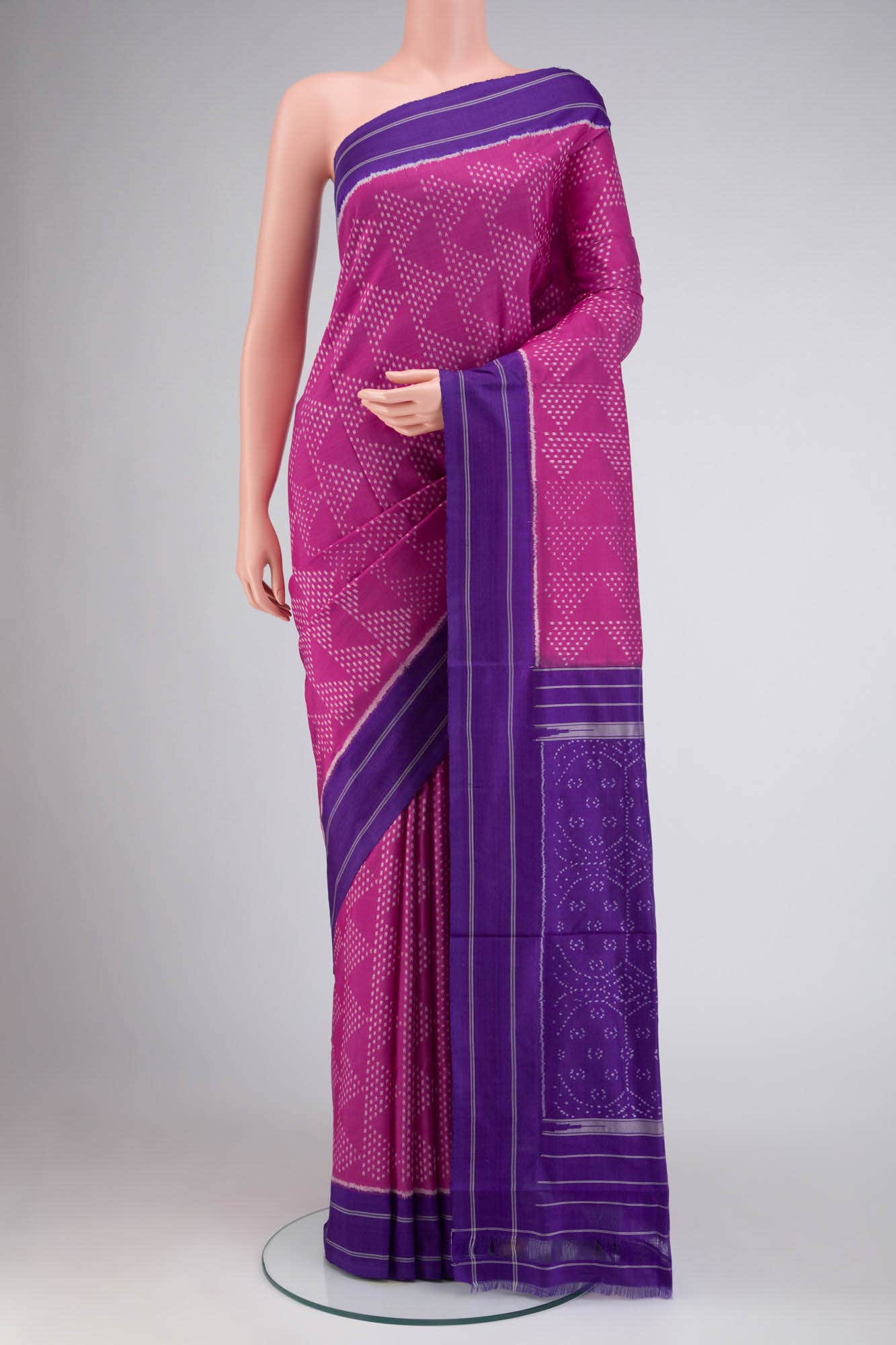 Dark Pink Rajkot Patola Silk Saree