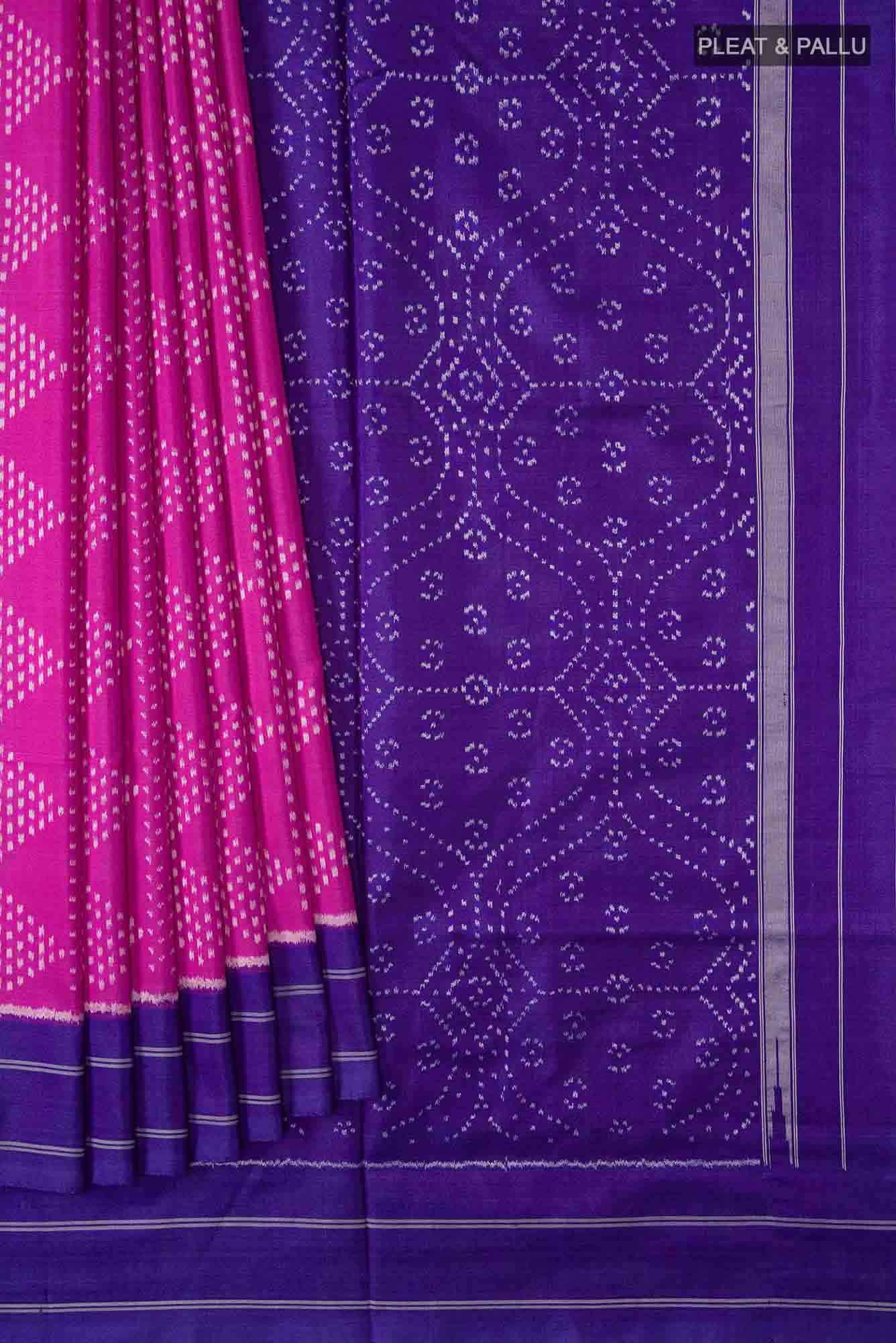 Dark Pink Rajkot Patola Silk Saree
