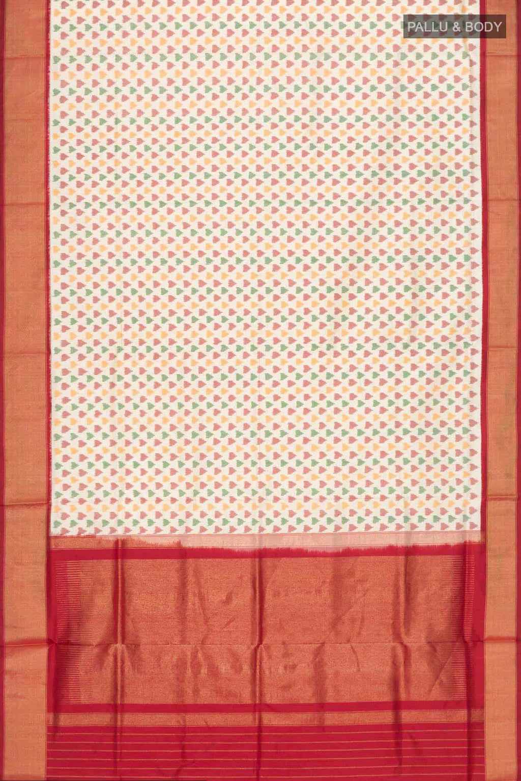 Cream Pochampally Silk Saree