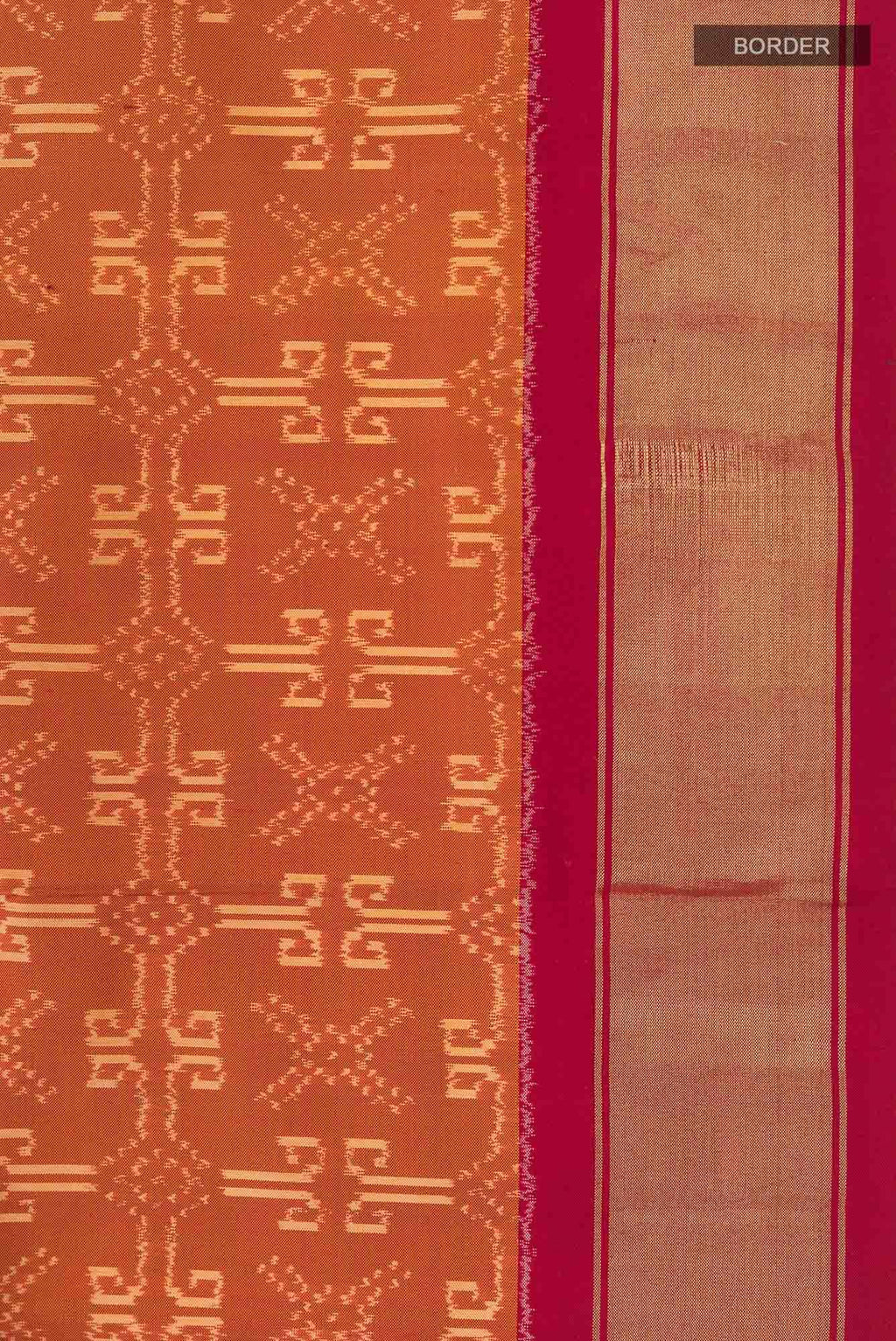 Orange Pochampally Silk Saree