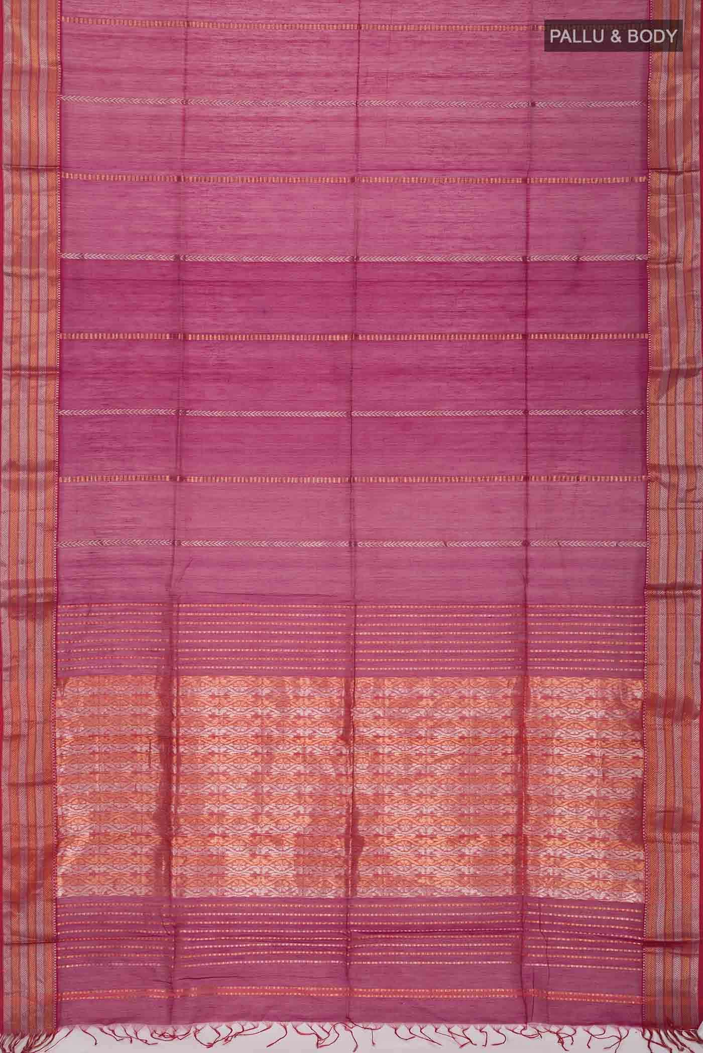 Magenta Maheshwari Silk Cotton Saree