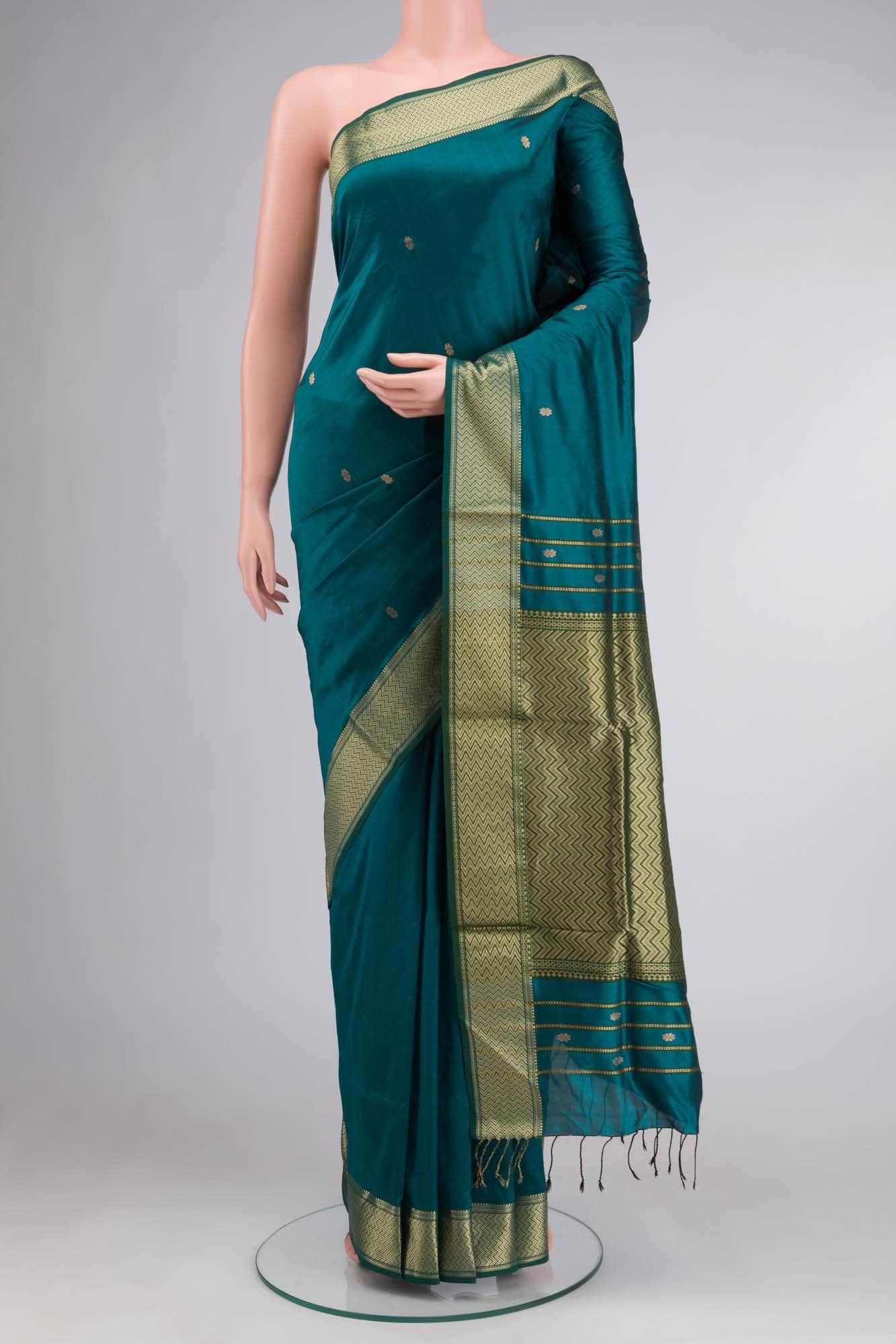 Blue Maheshwari Silk Saree
