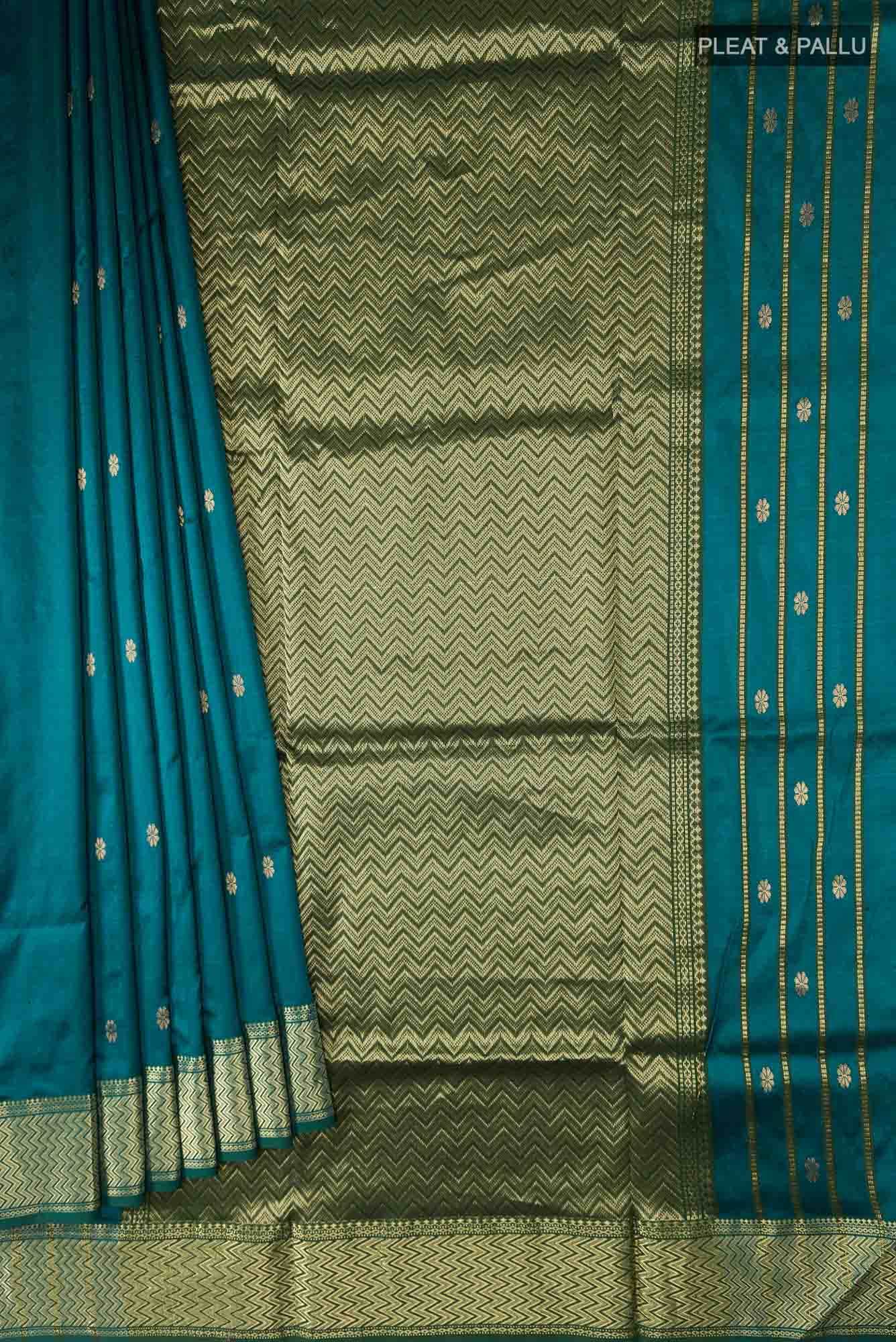 Blue Maheshwari Silk Saree