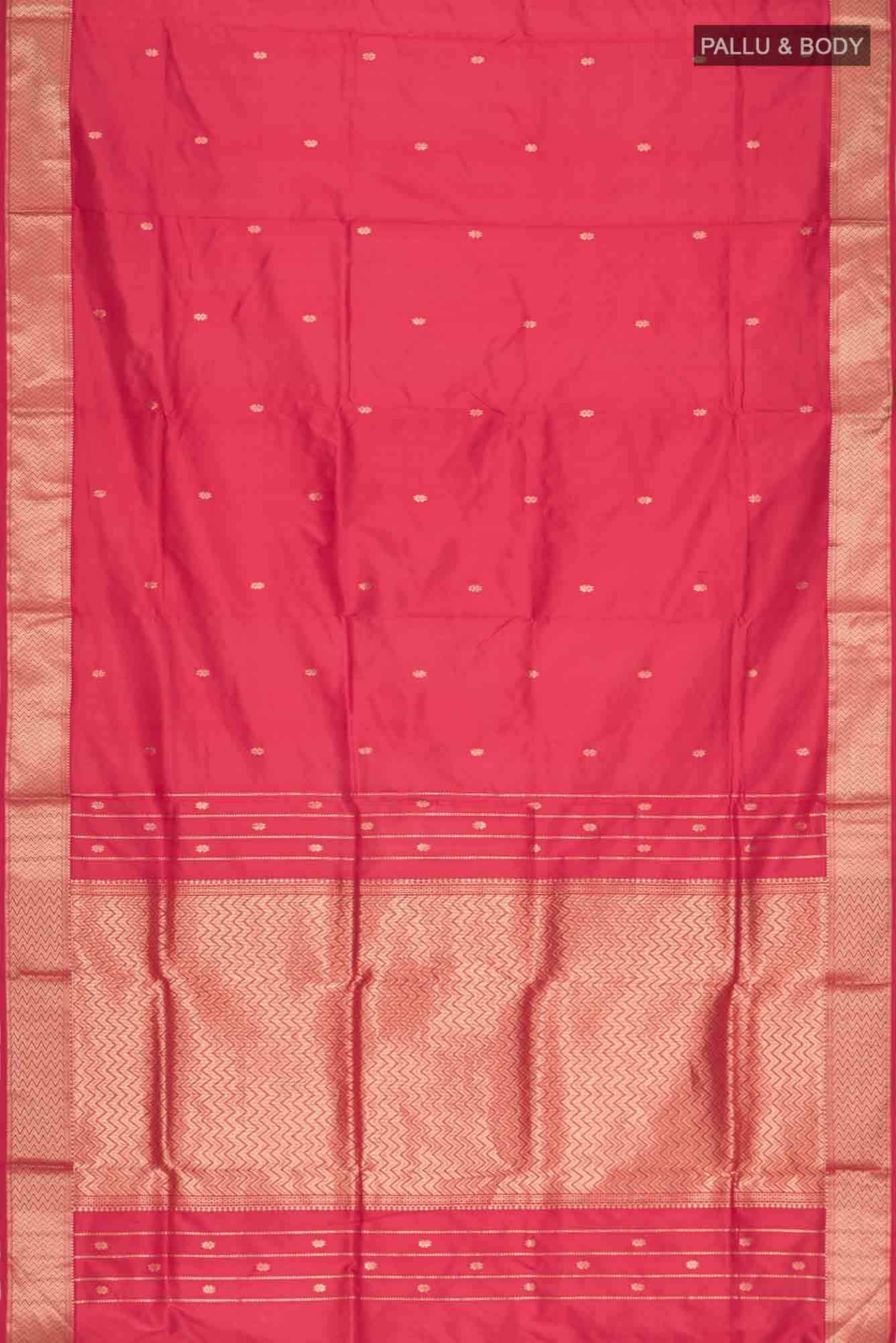Red Maheshwari Silk Saree