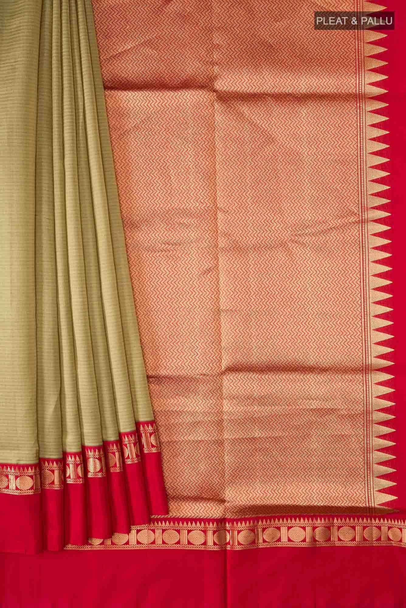 Beige Soft Silk Saree