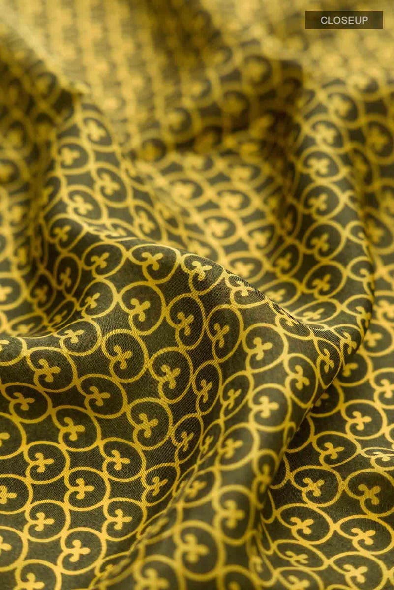 Green Printed Silk Saree